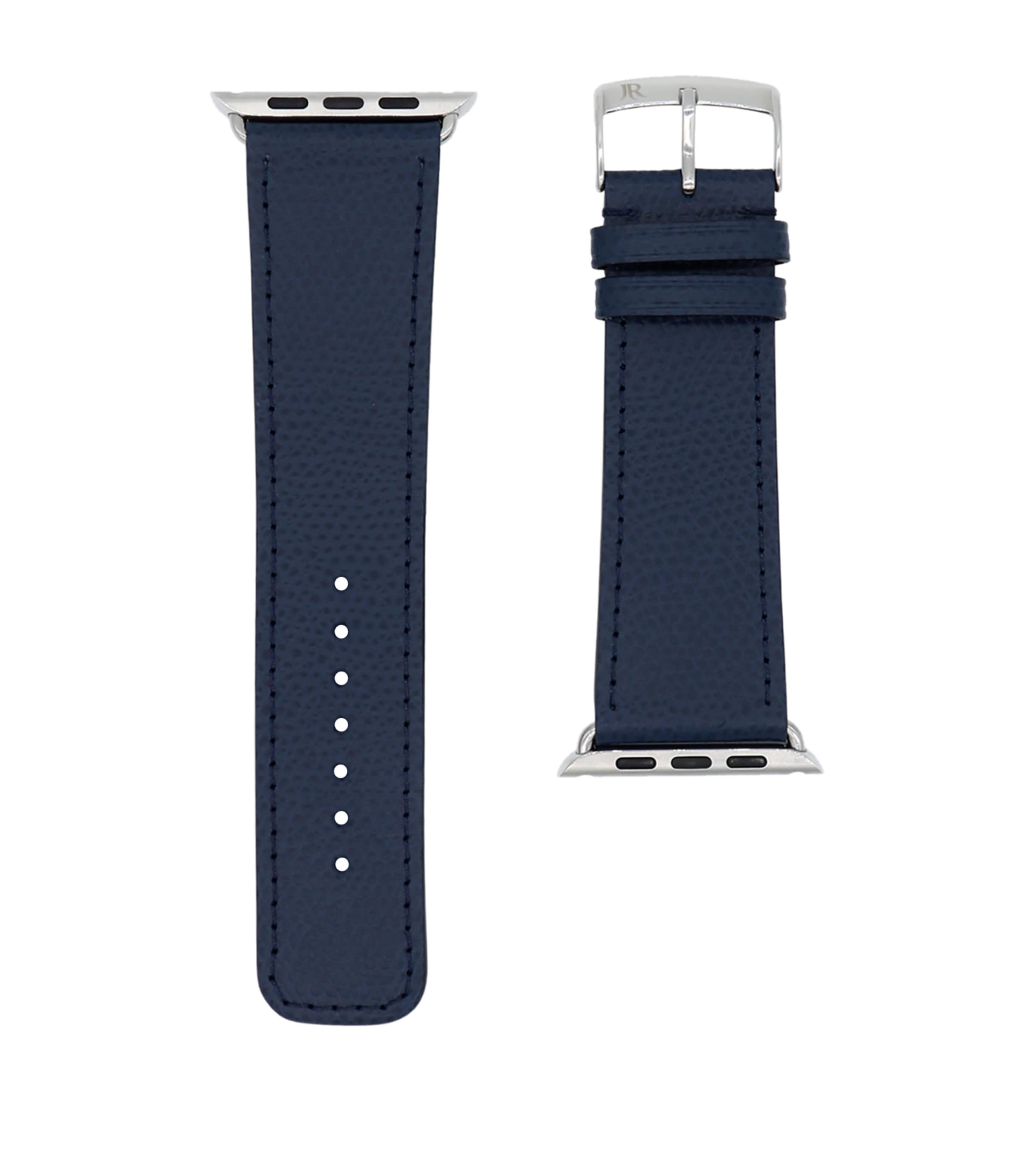 Jean Rousseau Leather Apple Watch Strap (42mm) Blue Image 2