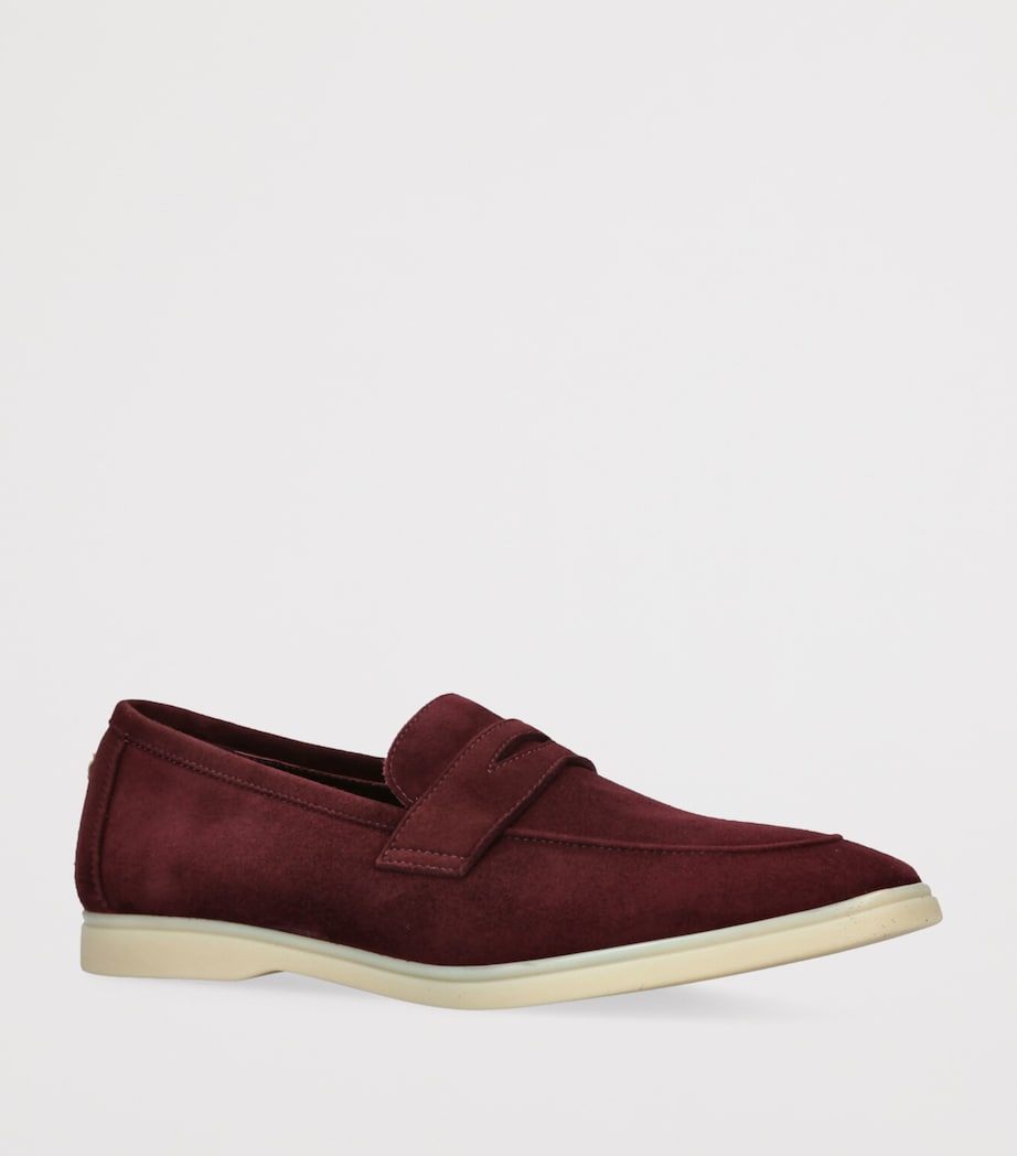 Suede Loisir Gommé Loafers RED Image 3