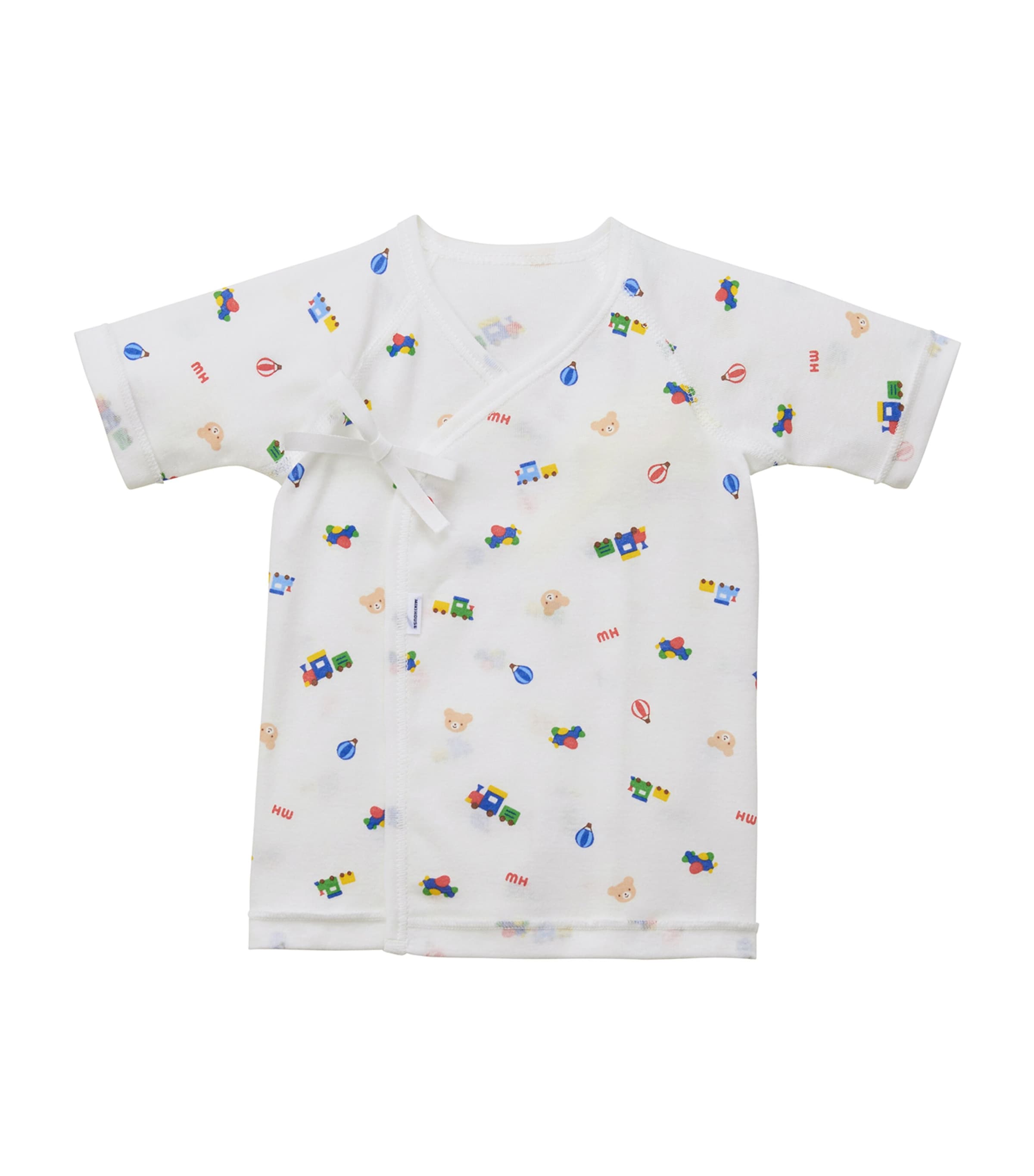 Miki House Cotton Printed Kimono Top In Blue