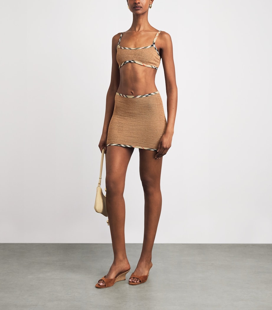 Burberry x Hunza G Womens x Burberry Devyn Skirt/Bandeau Top Metallic Cocoa Image 2