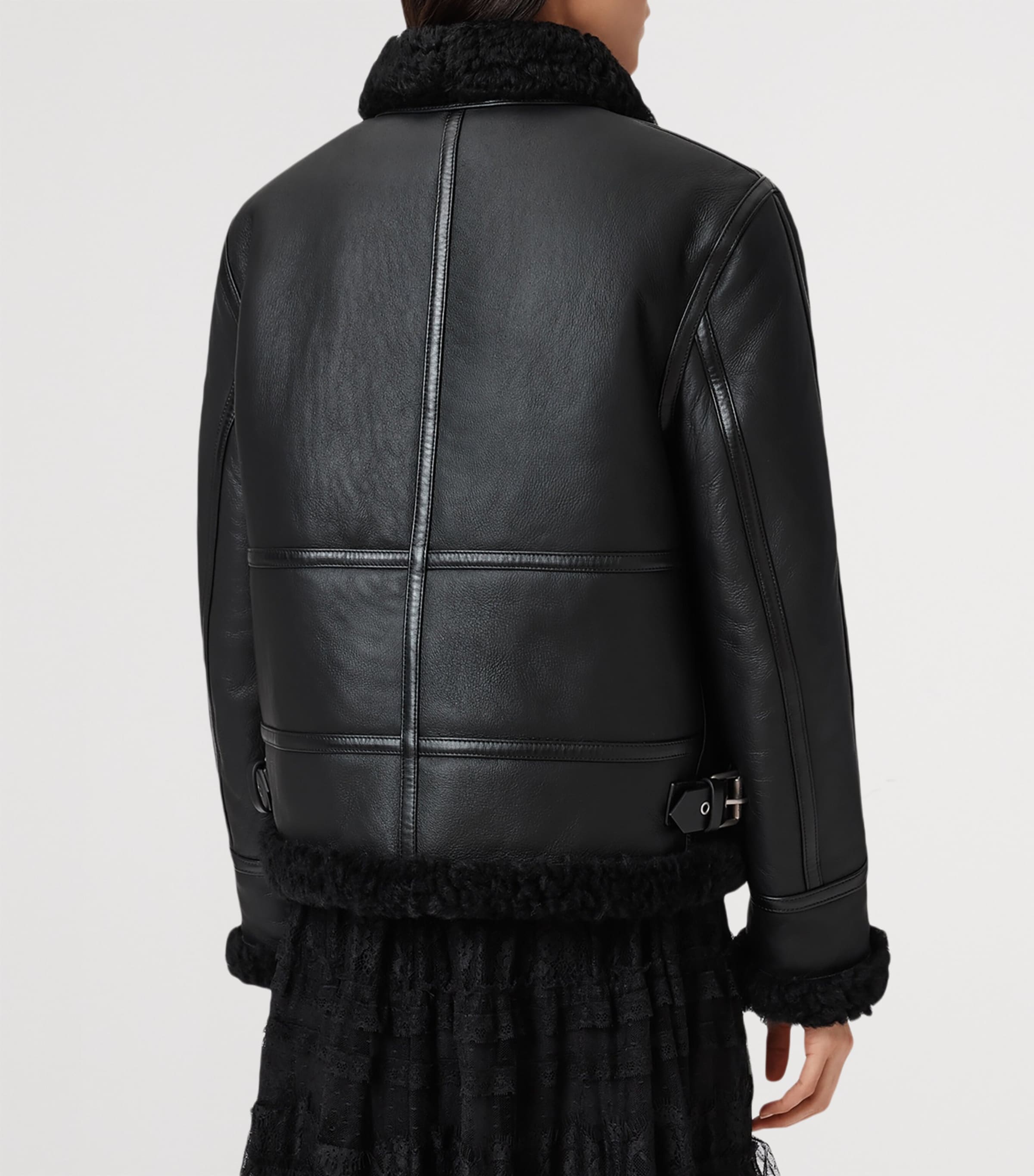 Shearling Lorel Flying Jacket BLACK/BLACK Image 6
