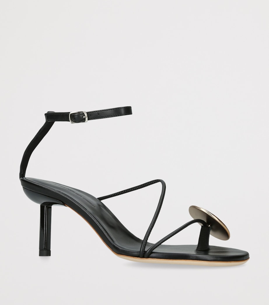 Christopher Esber Leather Doma Stoned Heeled Sandals 70 Black/comb Image 3