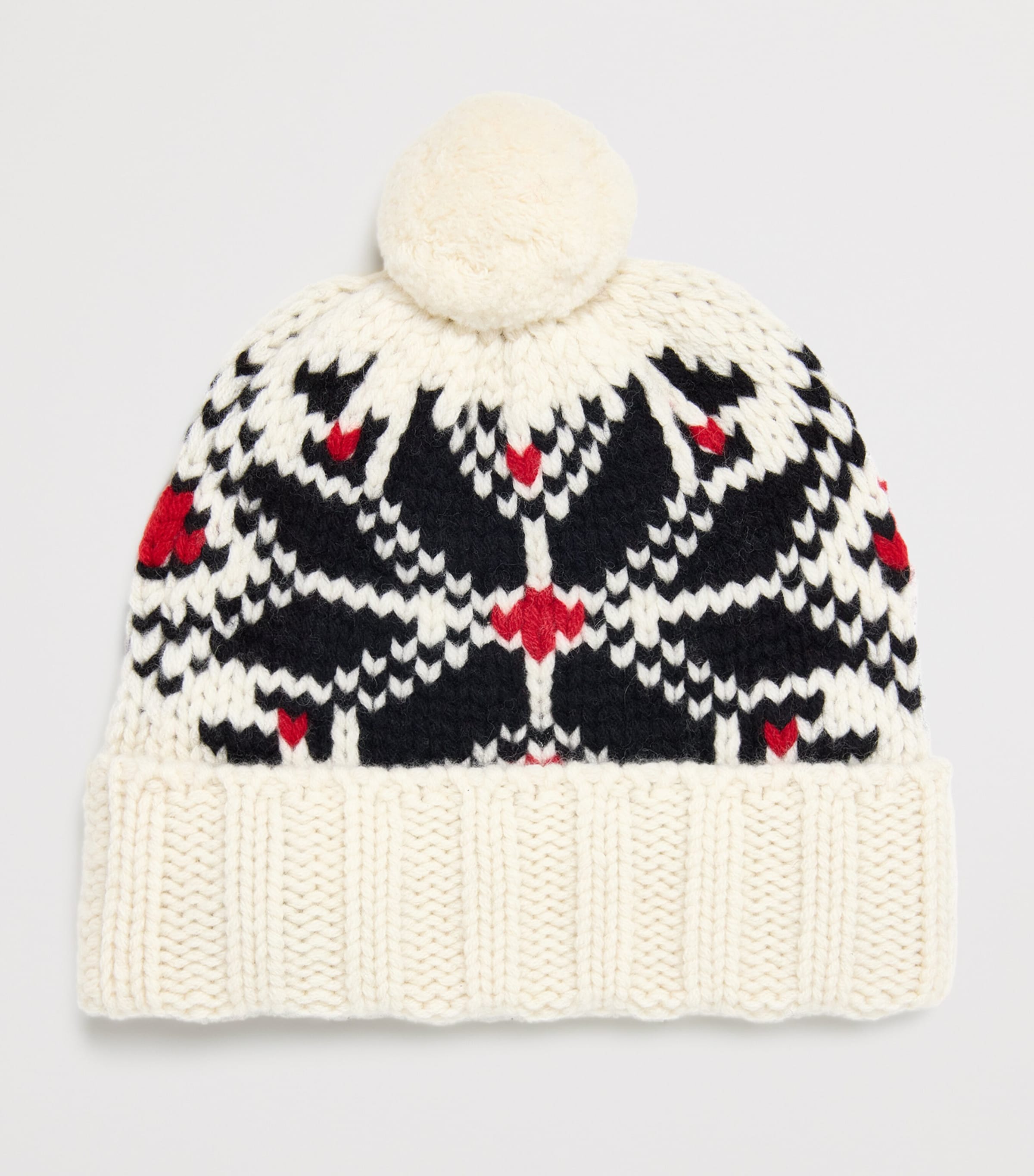 Wool Pom-Pom Snowflake Beanie CREAM Image 2