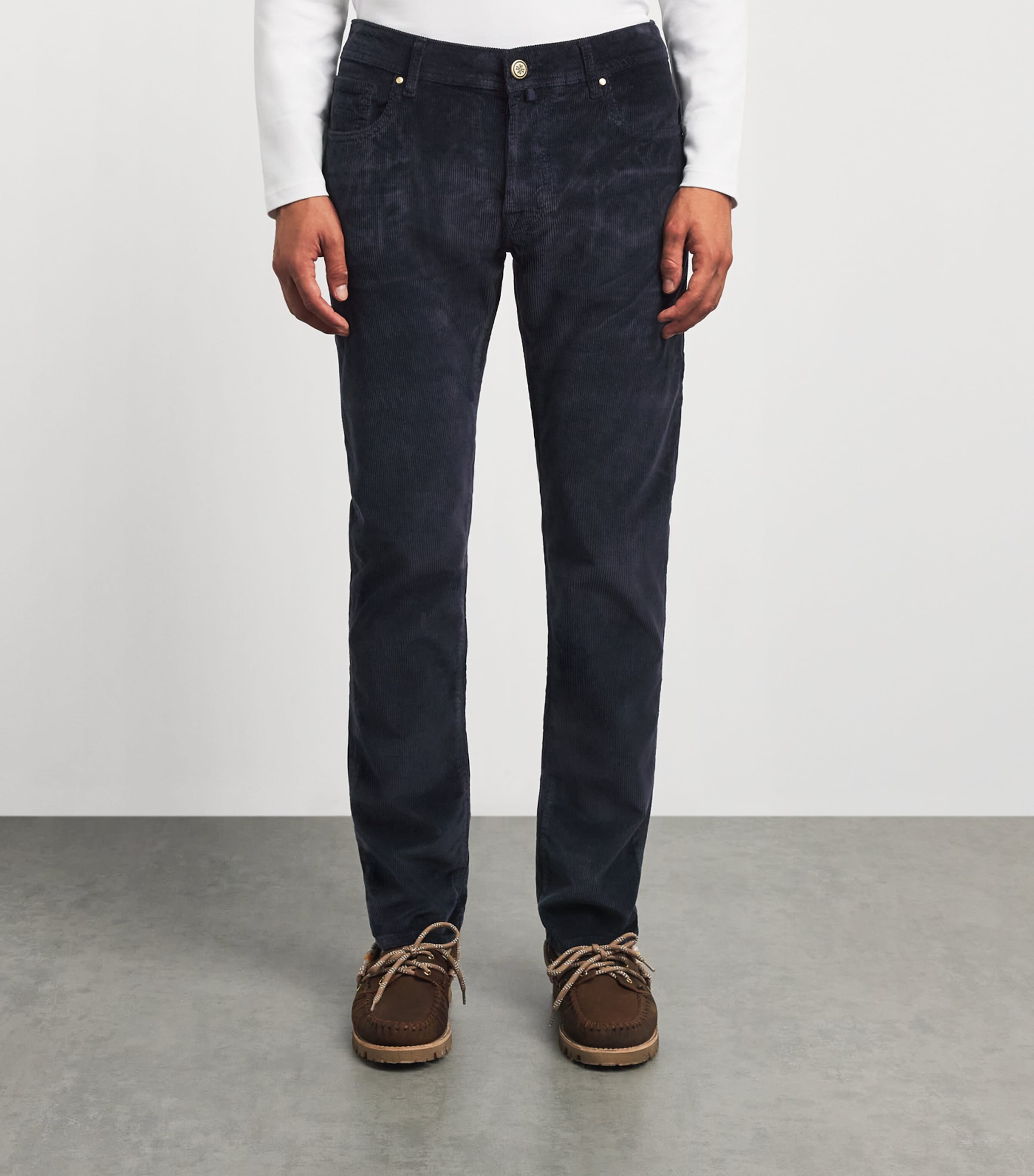 Jacob Cohën Mens Corduroy Bard Slim-Fit Chinos Navy Image 4