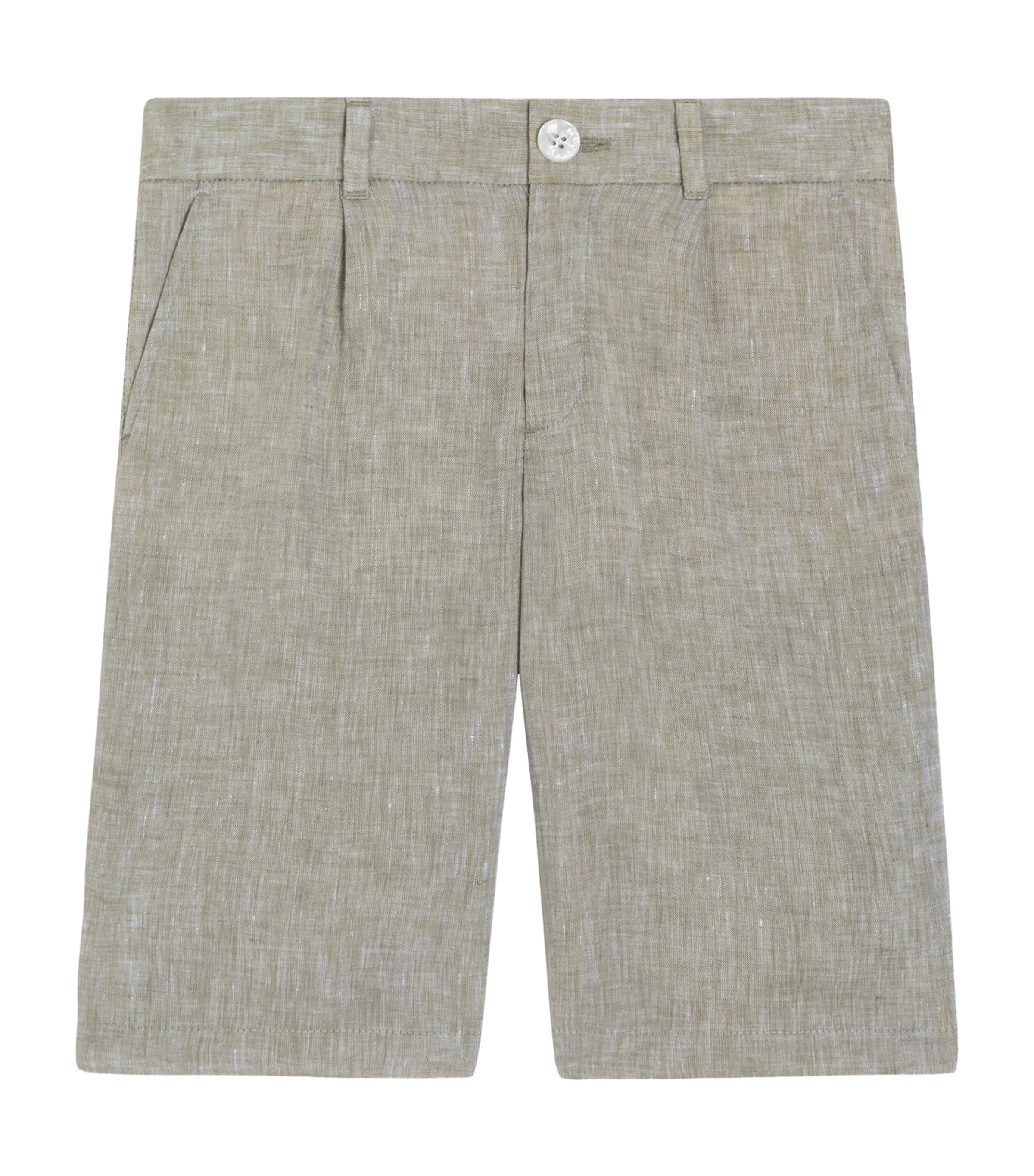 Dolce&Gabbana Kids Linen Bermuda Shorts (8-12+ Years) Grey Green Image 1