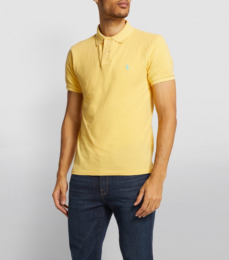 Cotton Mesh Slim-Fit Polo Shirt YELLOW Image 5