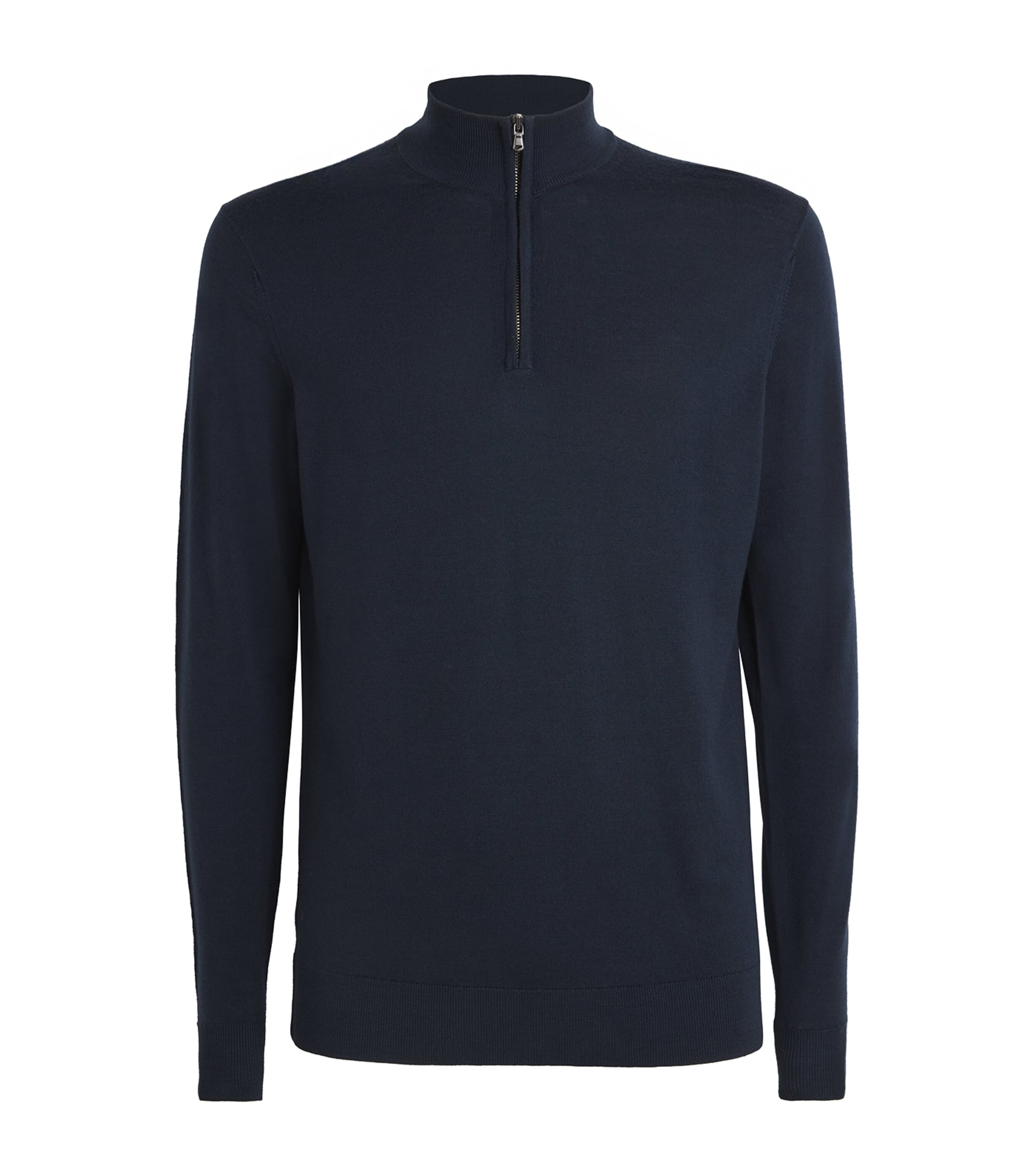 Sunspel Merino Half-zip Sweater In Navy
