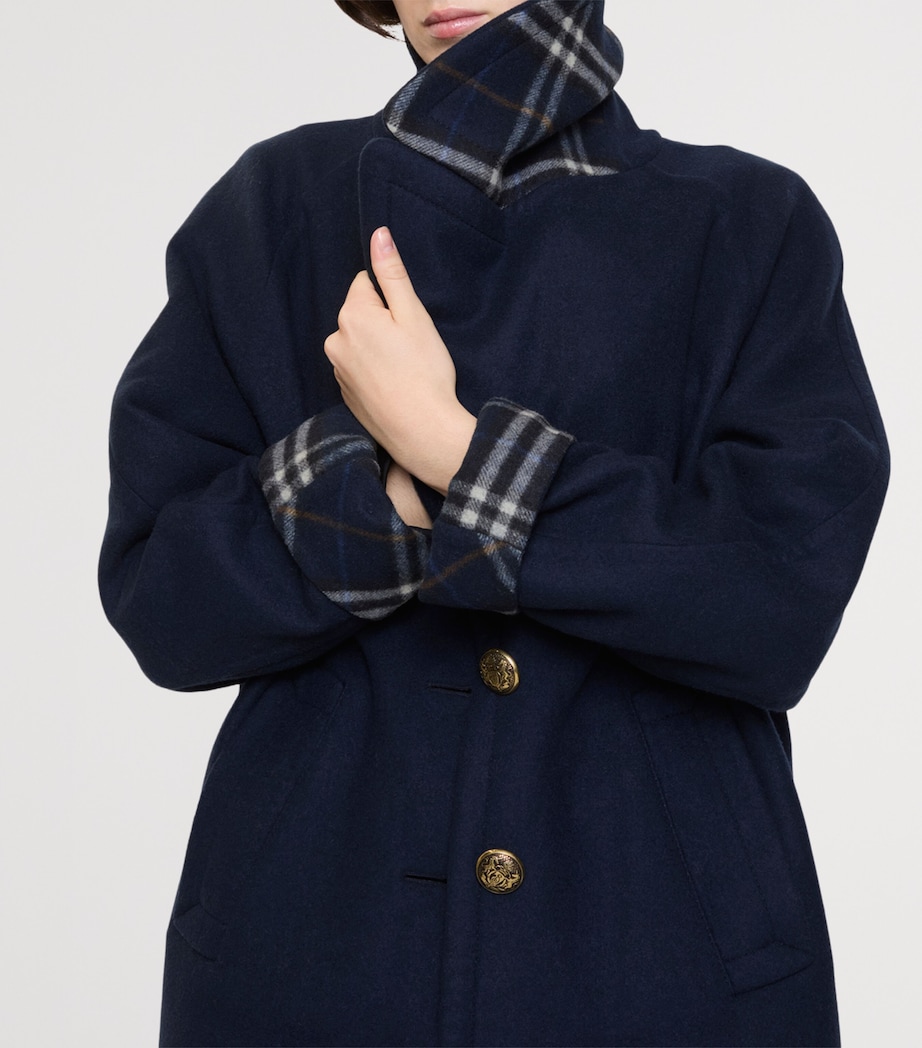 Wool Oversized Coat PILOT BLUPLT BLU CK Image 5