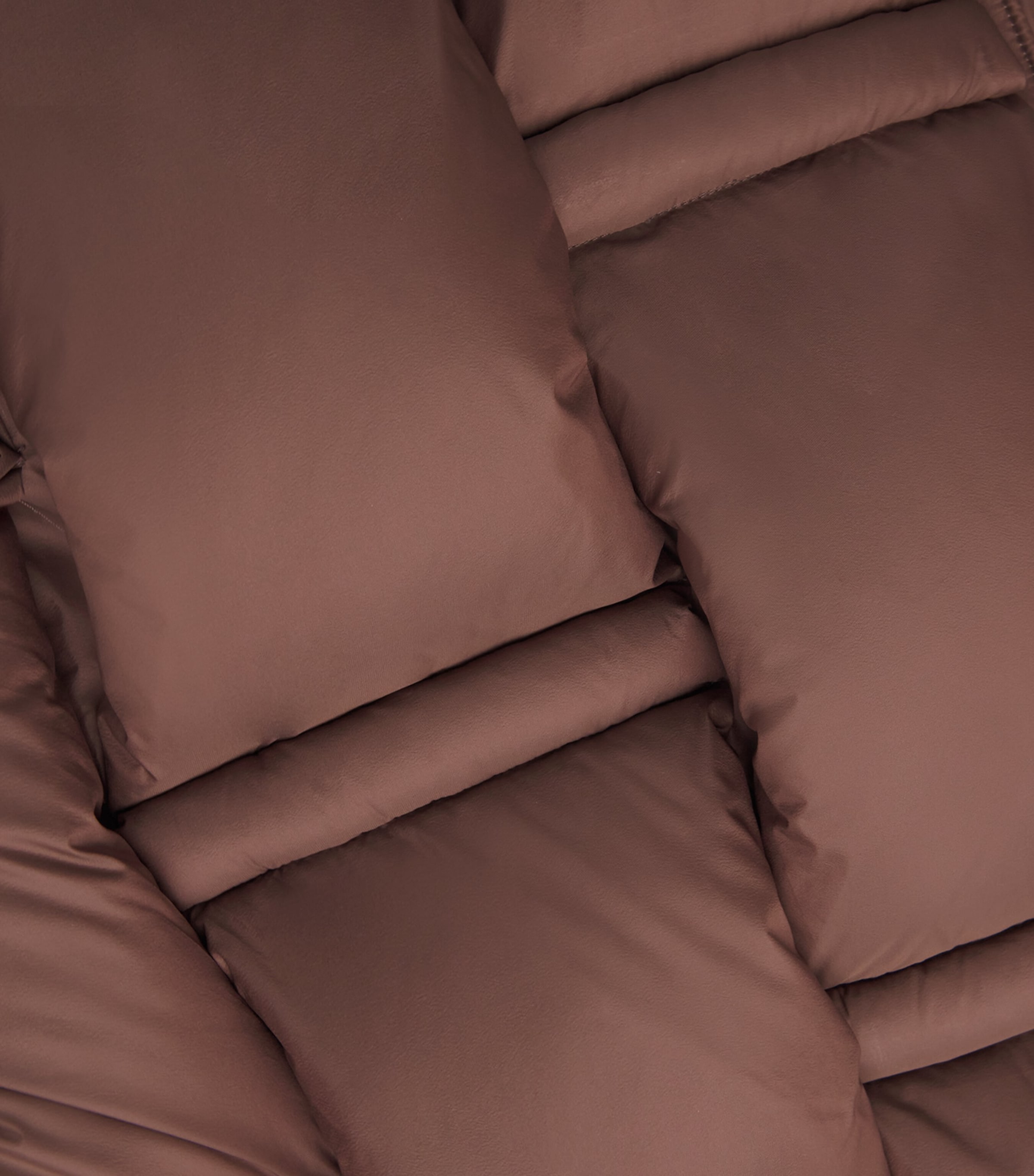 3D Down-Filled Angular Puffer Jacket DARK BROWN Image 5