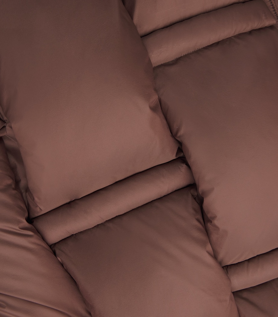 3D Down-Filled Angular Puffer Jacket DARK BROWN Image 5