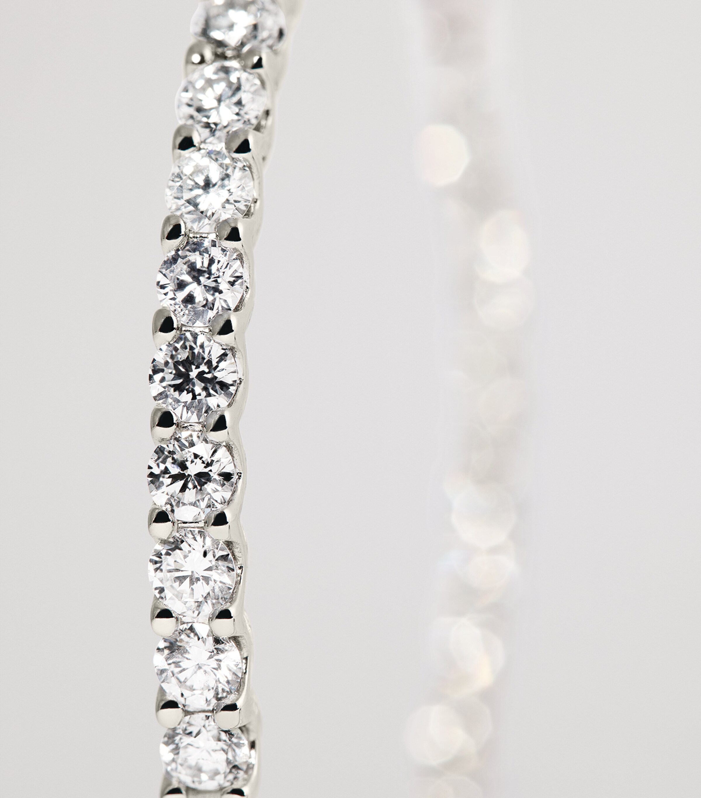 Harrods White Gold and Diamond Hoop Earrings (5.84ctw) White Gold Image 6