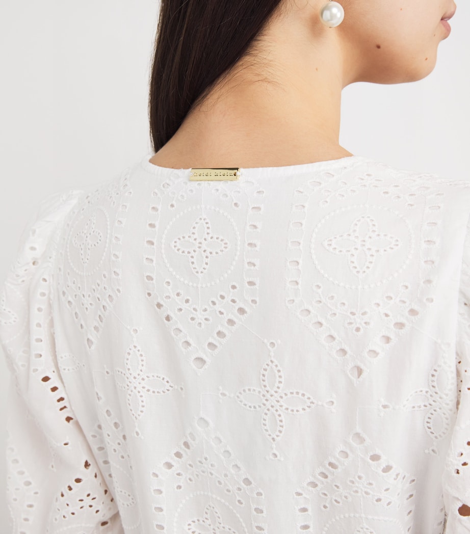 Cotton Broderie Anglaise Mini Dress WHT-WHT Image 6