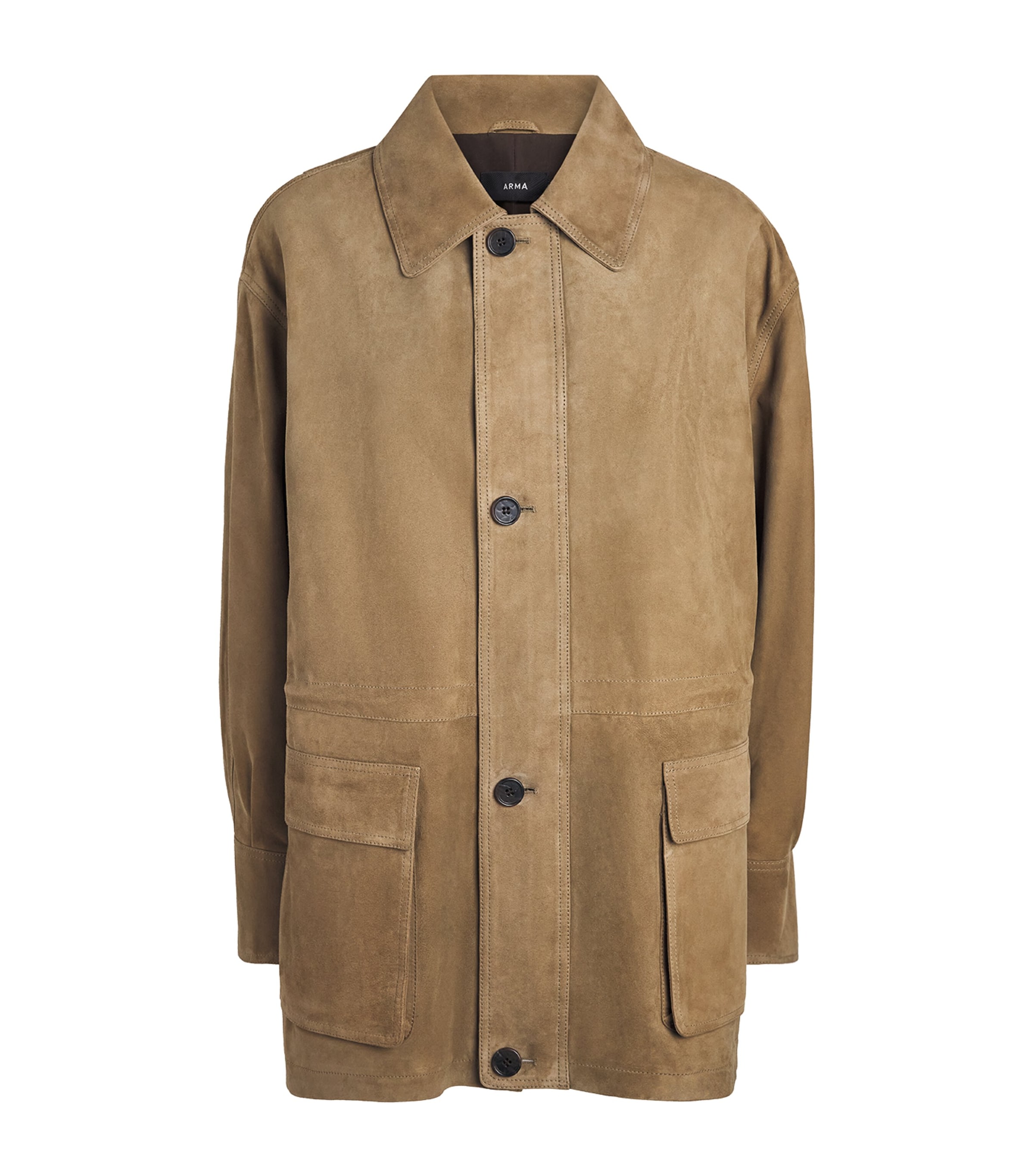 Arma Womens Lamb Suede Mira Jacket Olive Image 1