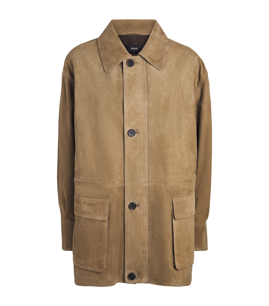 Arma Womens Lamb Suede Mira Jacket Olive Image 1