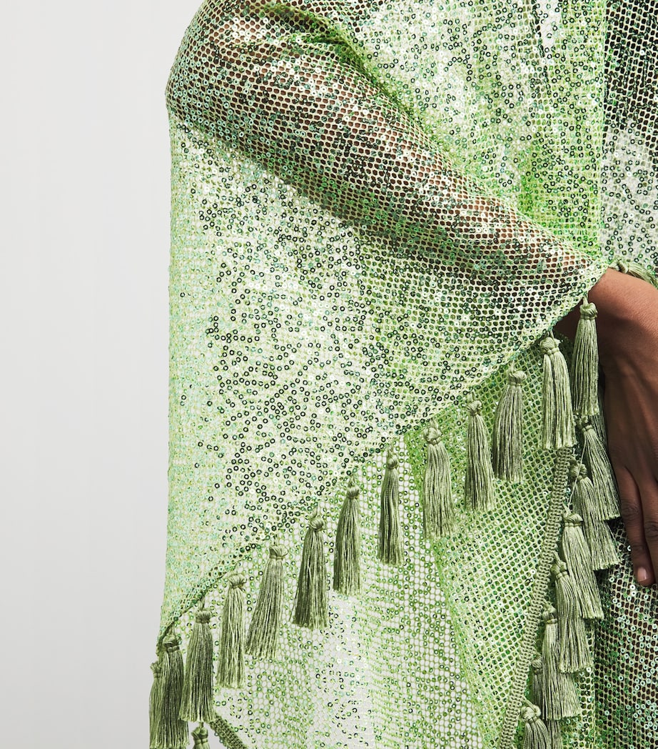 Taller Marmo Womens Sequin Absolutely OOO Kaftan Acid Green Image 5