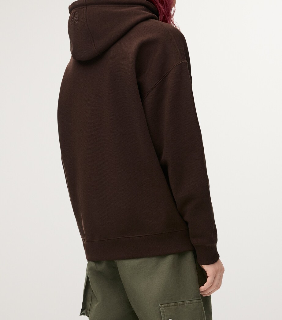 x Suna Fujita Cotton-Blend Hamster Hoodie DARK BROWN Image 4