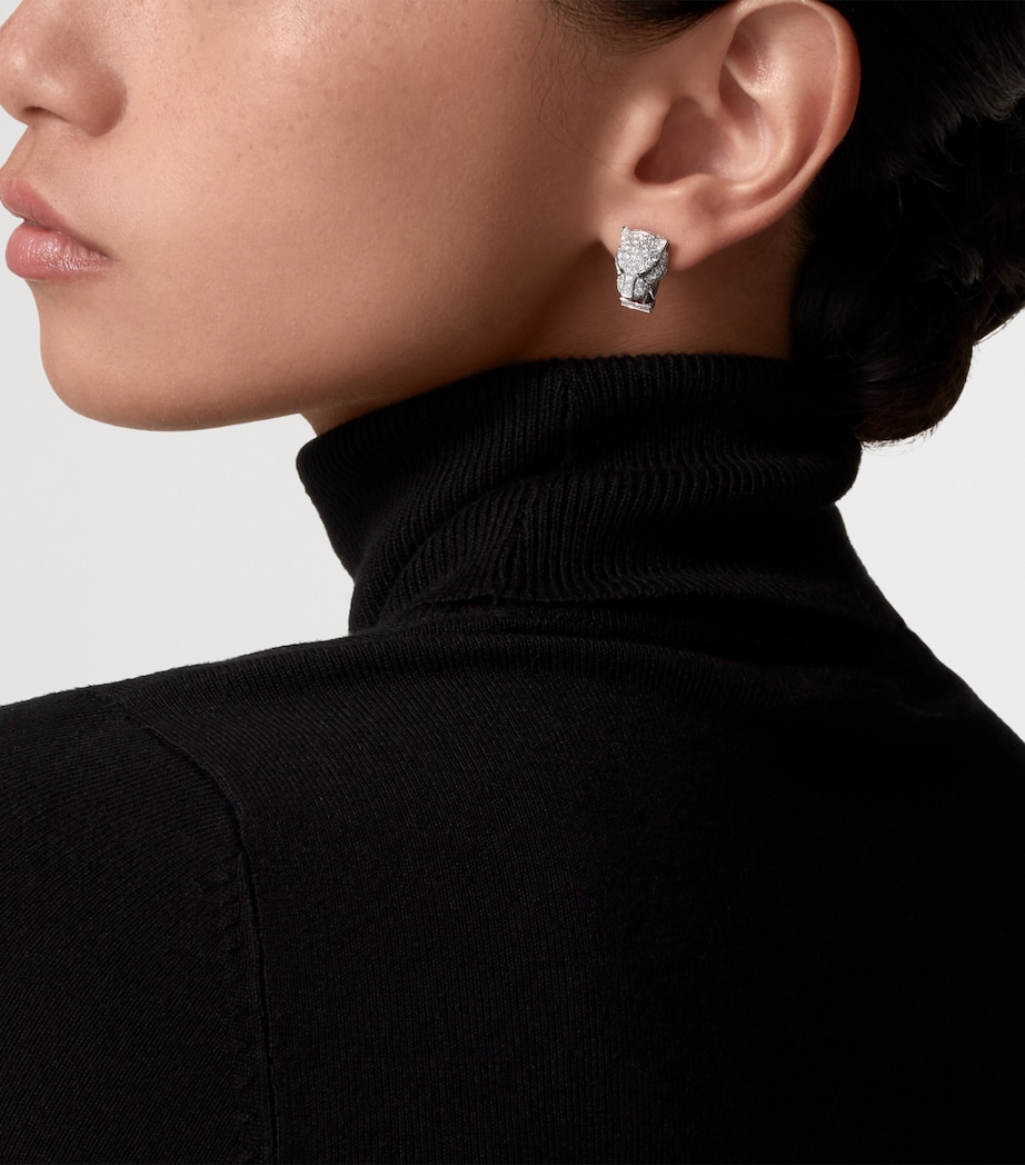 Cartier White Gold, Diamond, Emerald and Onyx Panthère de Cartier Earrings White Gold Image 2