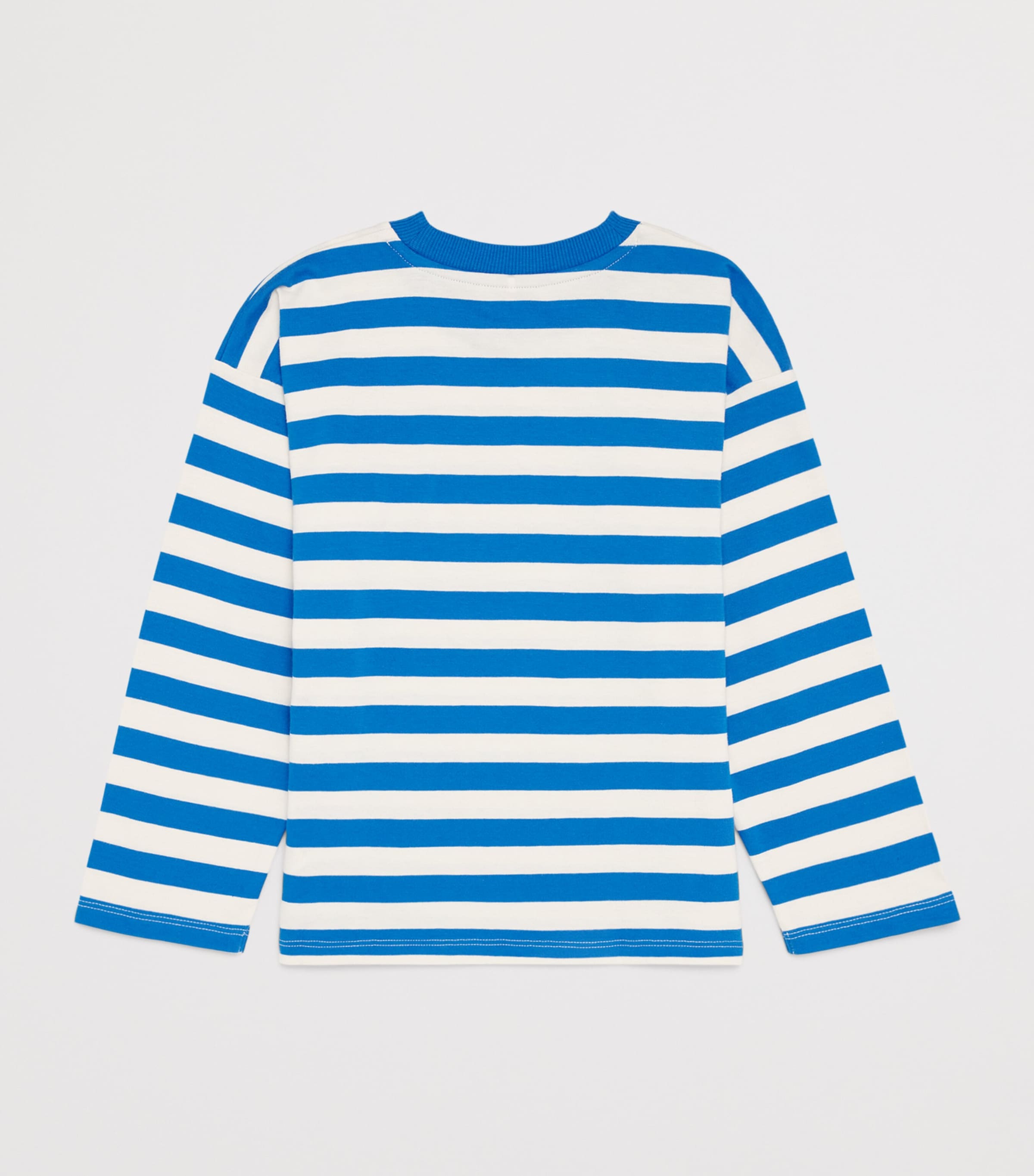 Mini Rodini Organic Cotton Stripe Earth T-Shirt (3-11 Years) Blue Image 2