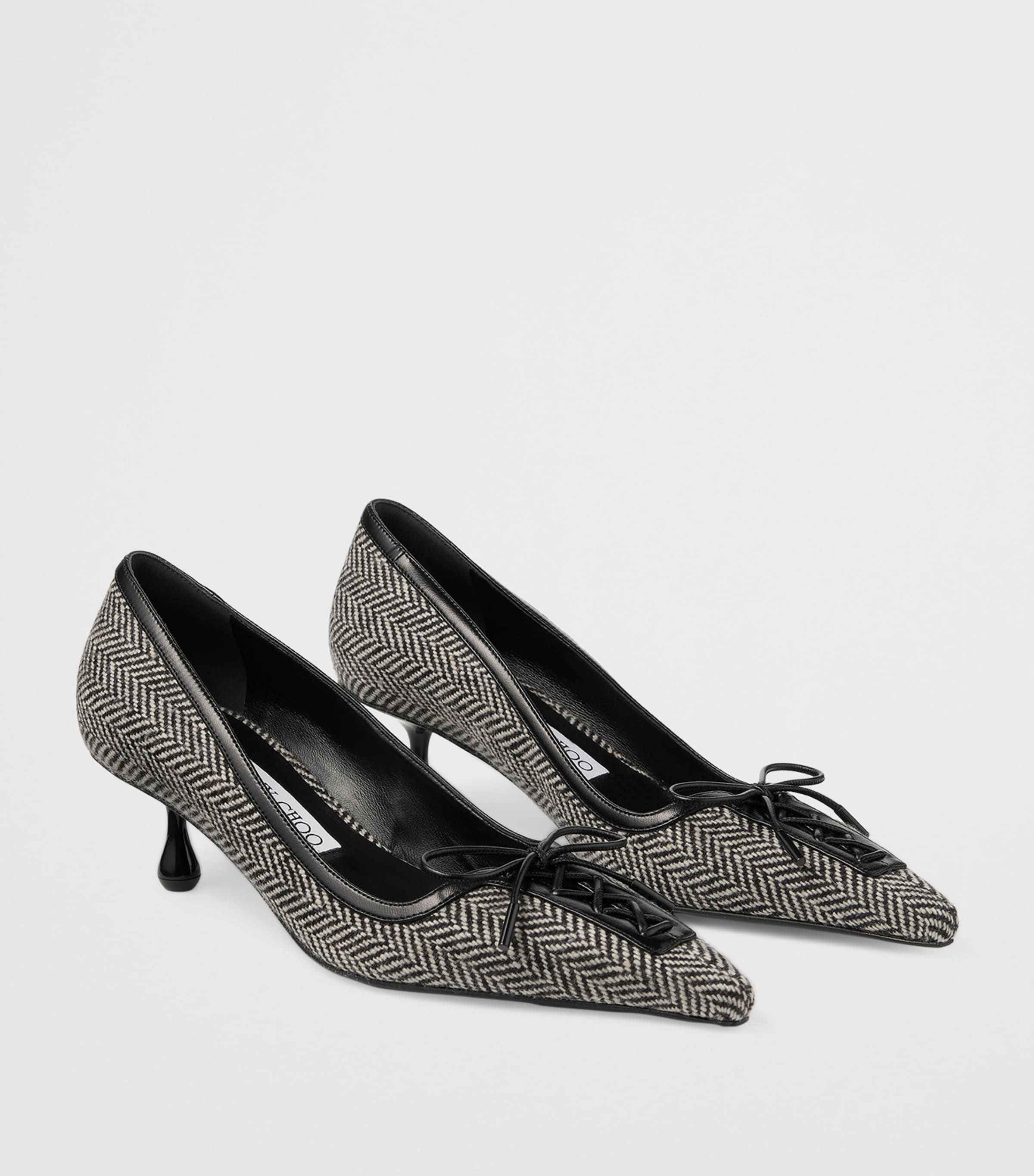 Jimmy Choo Scarlett 50 Herringbone Pumps Grey/black Mix/black Image 2