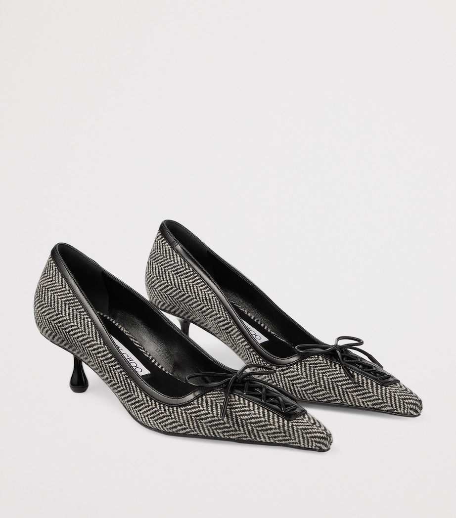 Jimmy Choo Scarlett 50 Herringbone Pumps Grey/black Mix/black Image 2