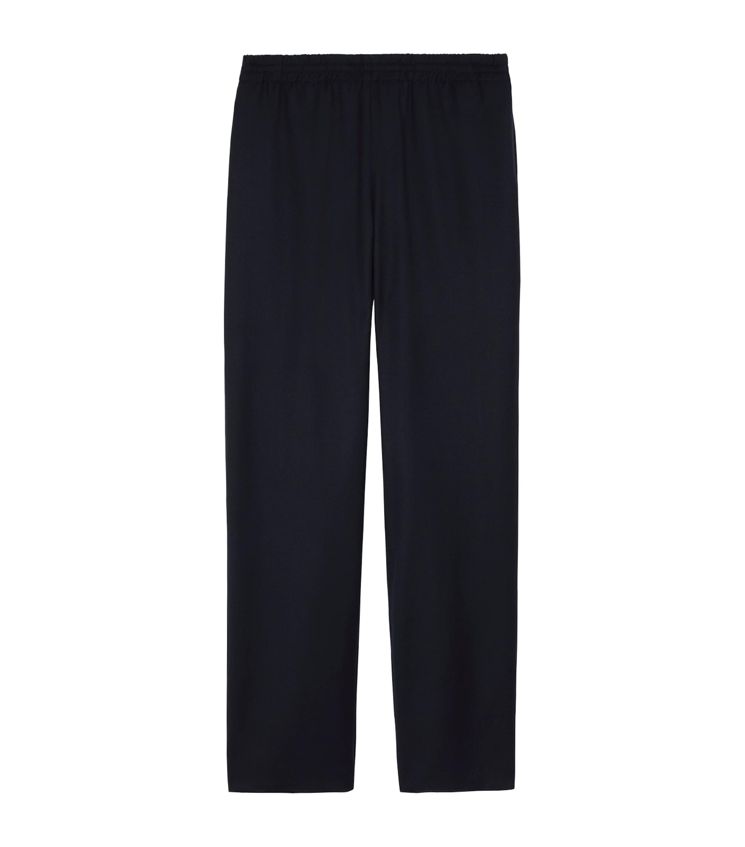 Burberry Mens Wool Flannel Track Pants Navy Image 1