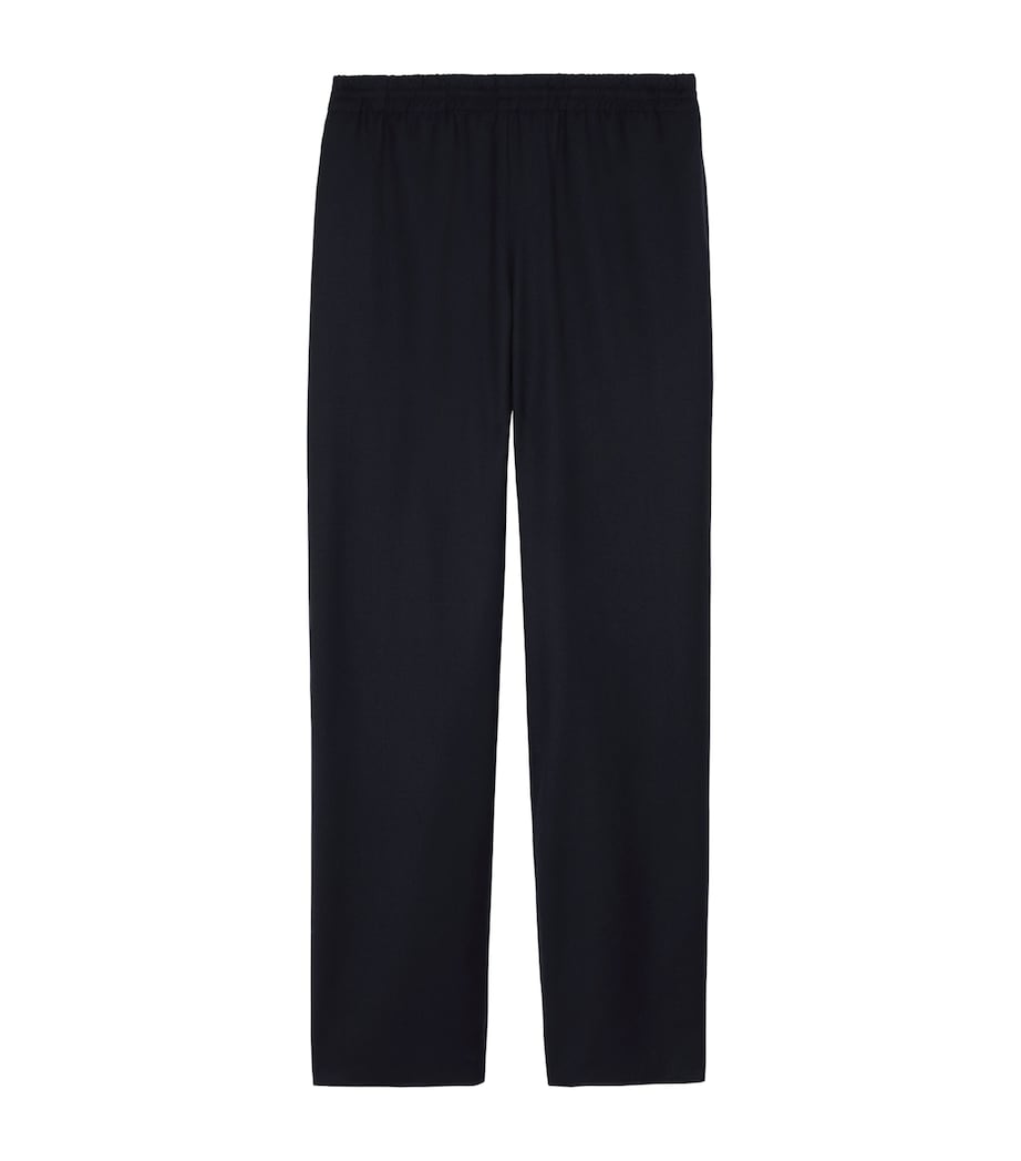 Burberry Mens Wool Flannel Track Pants Navy Image 1