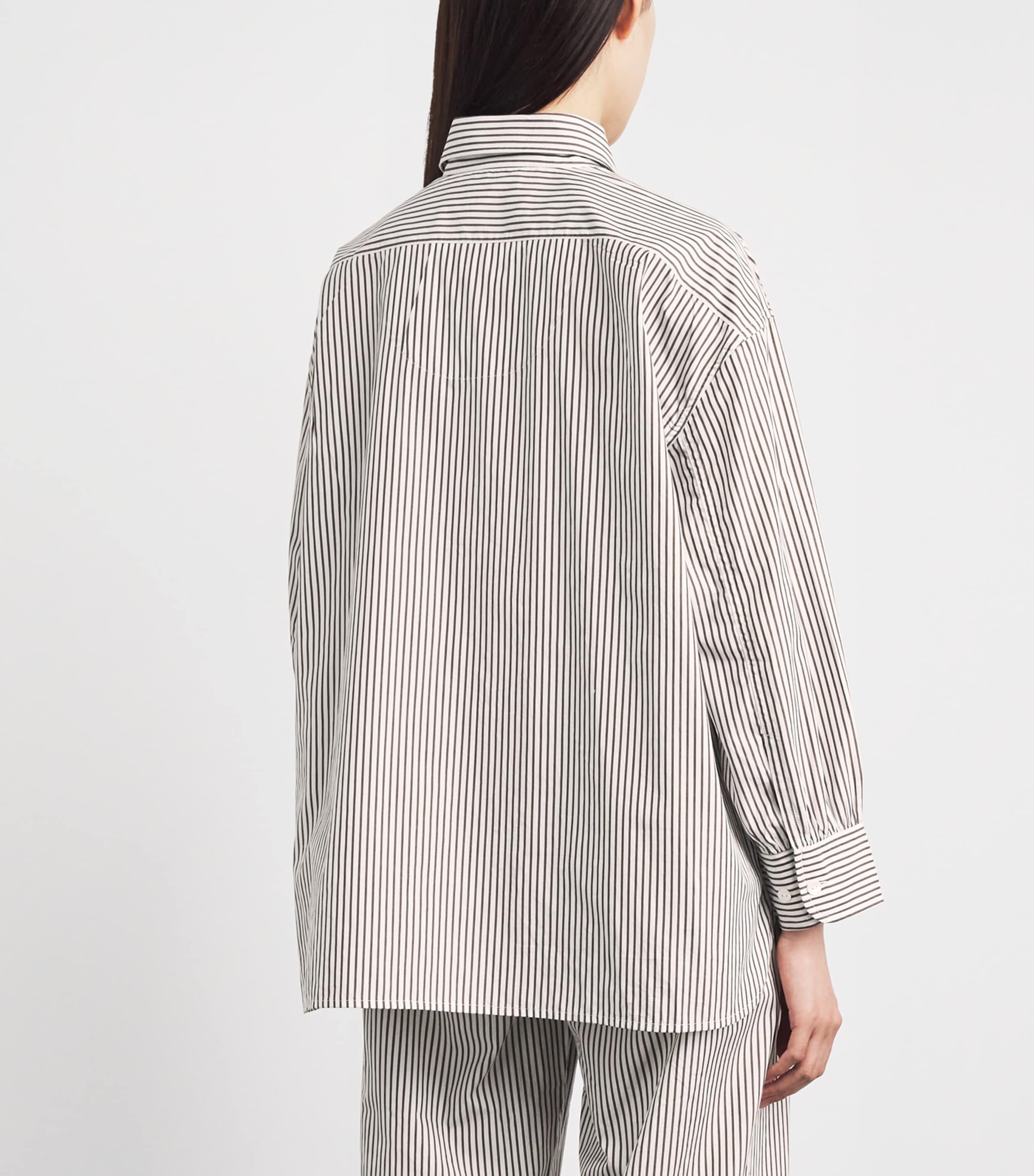 Suzie Kondi Womens Cotton Poplin Stripe Kappa Shirt Truffle Stripe Image 5