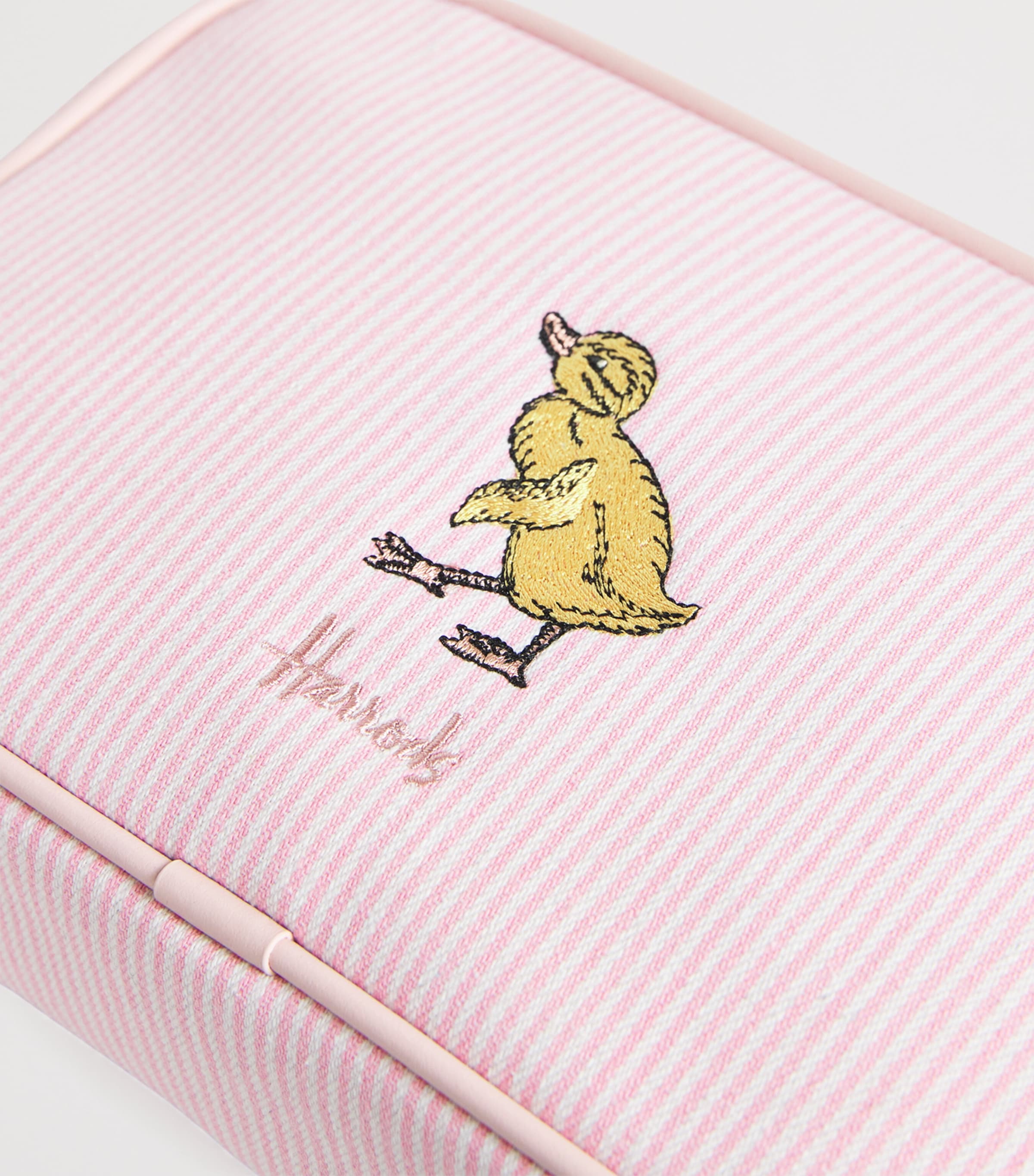 Stripe Embroidered Nursery Pouch PALE PINK Image 4