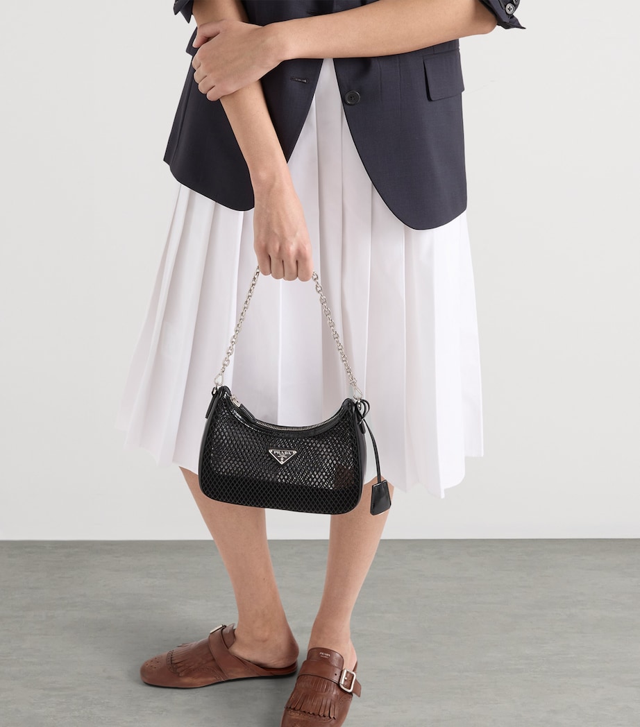 Prada Mesh Re-Edition 2005 Shoulder Bag Black Image 2