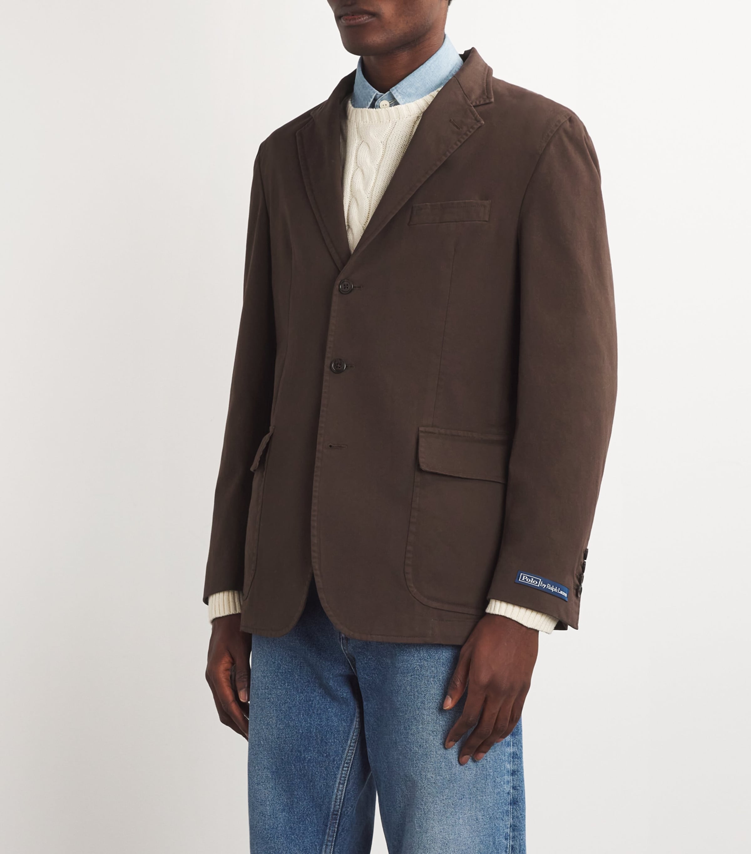 Polo Ralph Lauren Mens Single-Breasted Blazer Brown Image 3