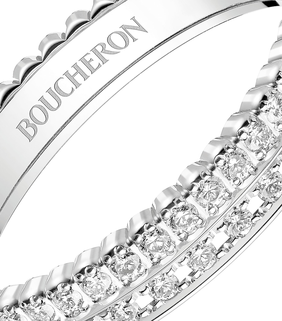 White Gold and Diamond Quatre Radiant Wedding Band WHITE Image 3