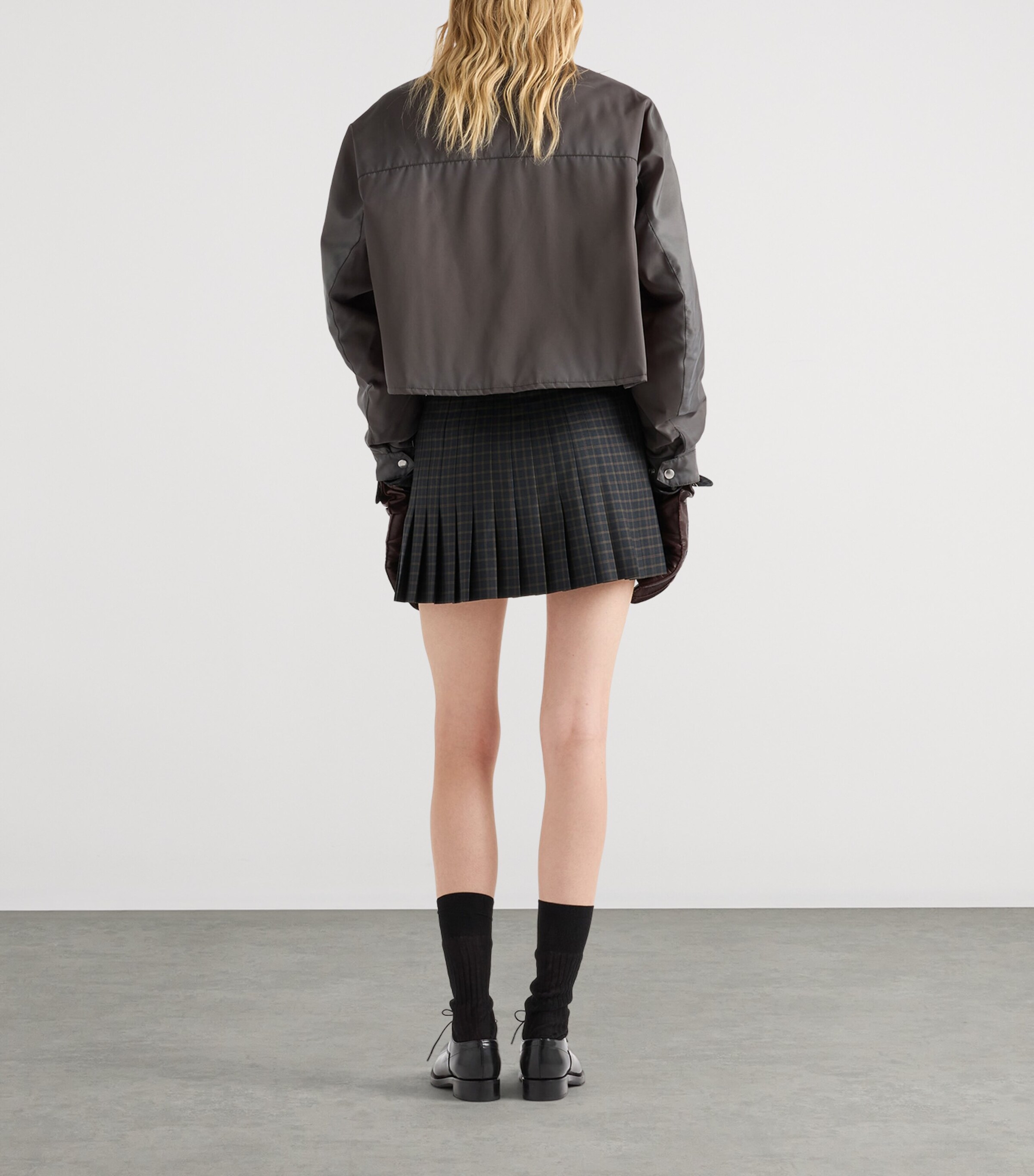 Prada Womens Washed Re-Nylon Jacket Grey Image 5