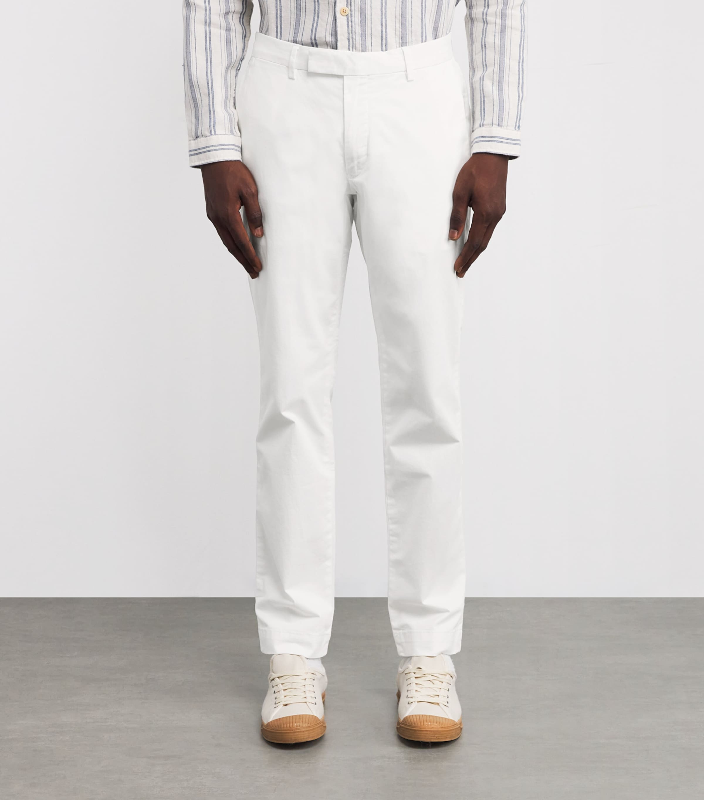 Polo Ralph Lauren Mens Stretch-Cotton Straight-Fit Chinos White Image 3