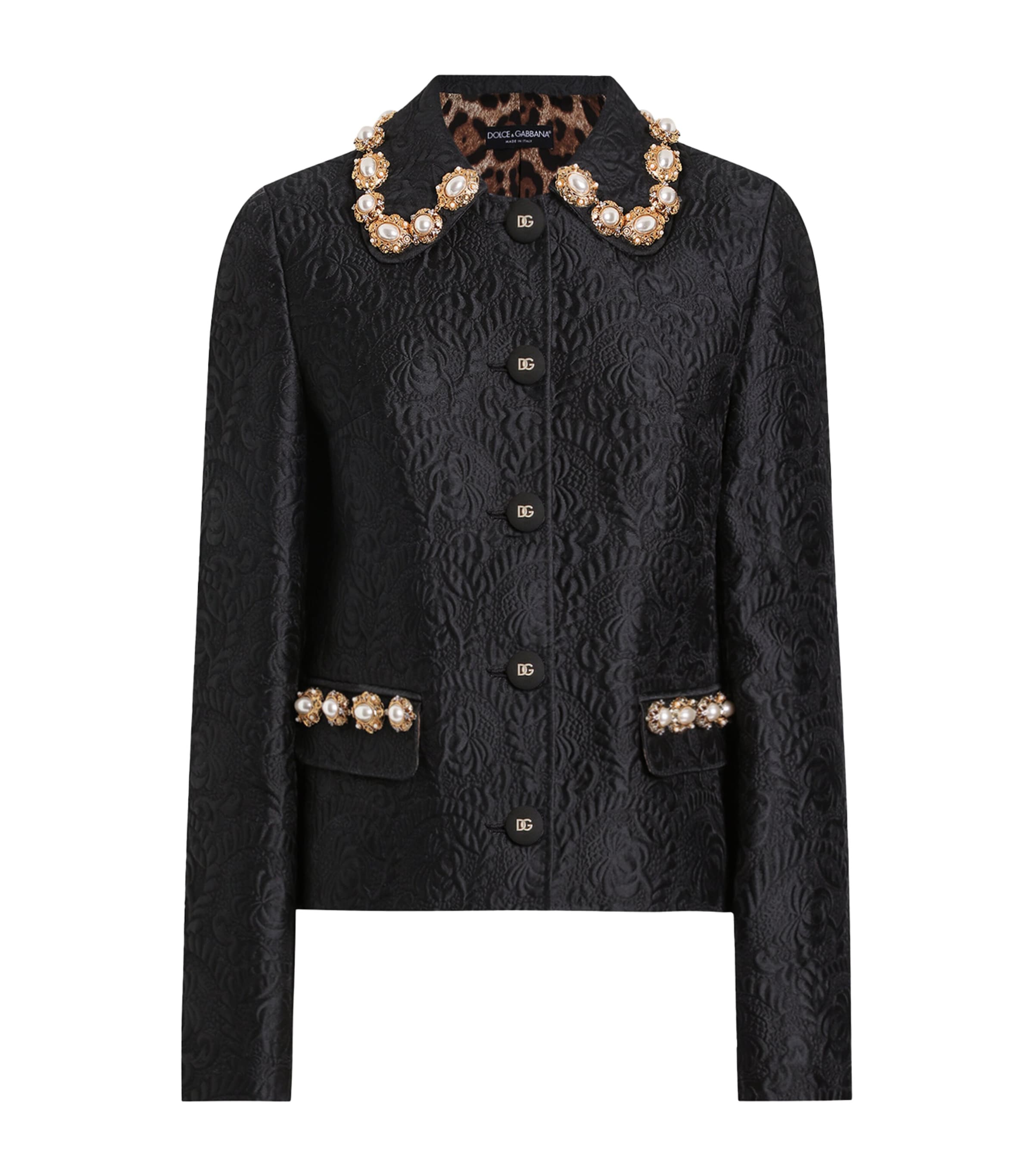 Dolce & Gabbana Cotton-blend Floral Motif Brocade Jacket