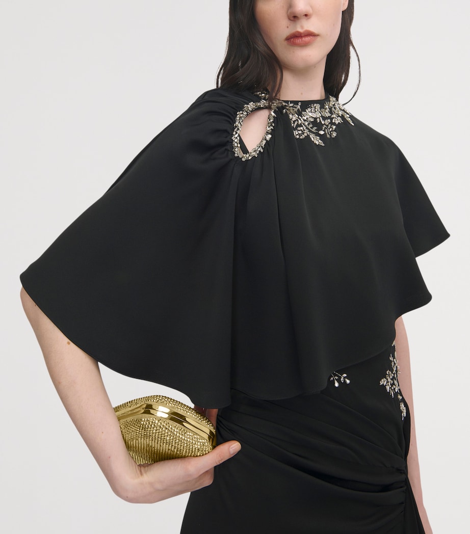McQueen Long Crystal-Embellished Knuckle Clutch Bag Image 2