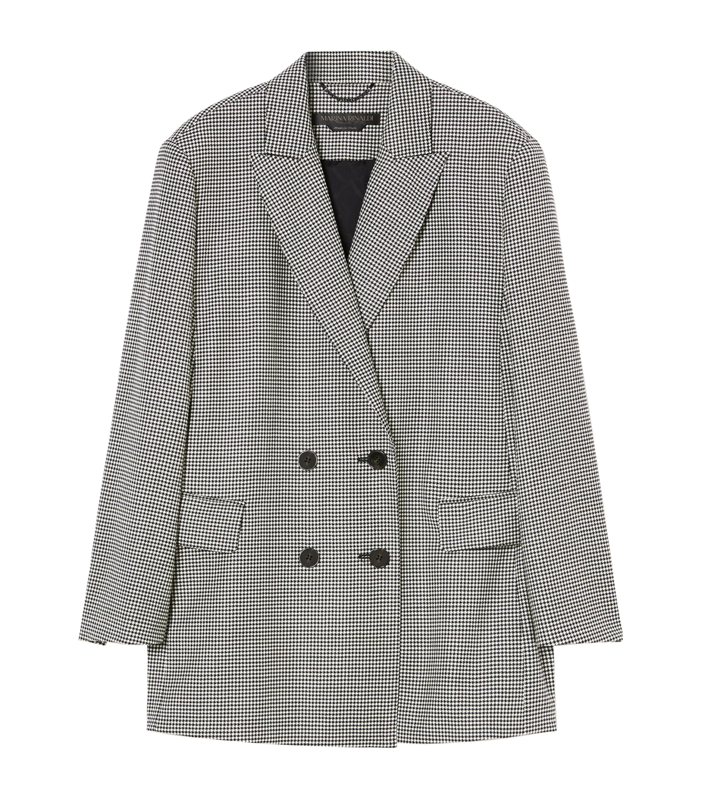 MARINA RINALDI VIRGIN WOOL DOUBLE-BREASTED CALCIO BLAZER