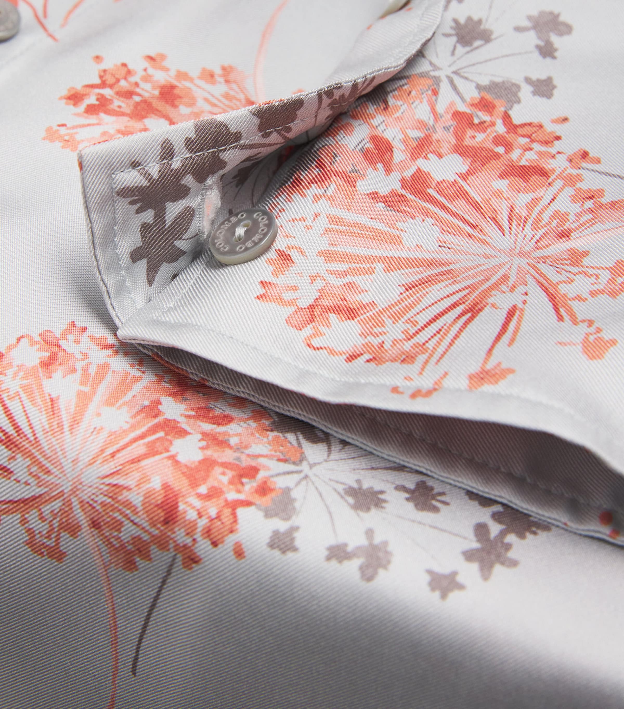 Colombo Womens Silk Floral Shirt Flower Print Blue Sky Image 6