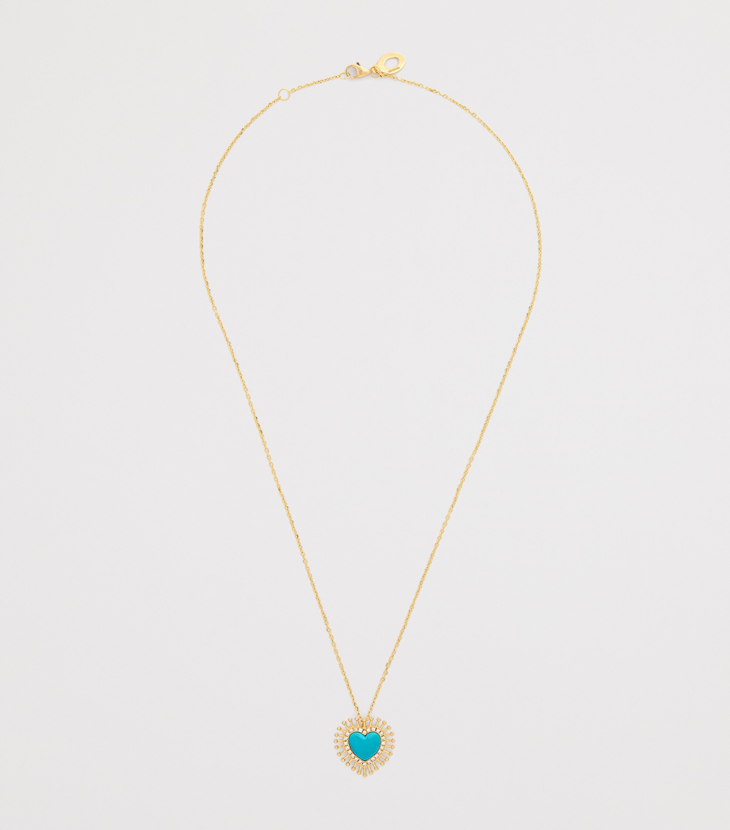 L'ATELIER NAWBAR Yellow Gold, Diamond and Turquoise Rich Kitsch All Hearts on Me Pendant Necklace Yellow Gold Image 3