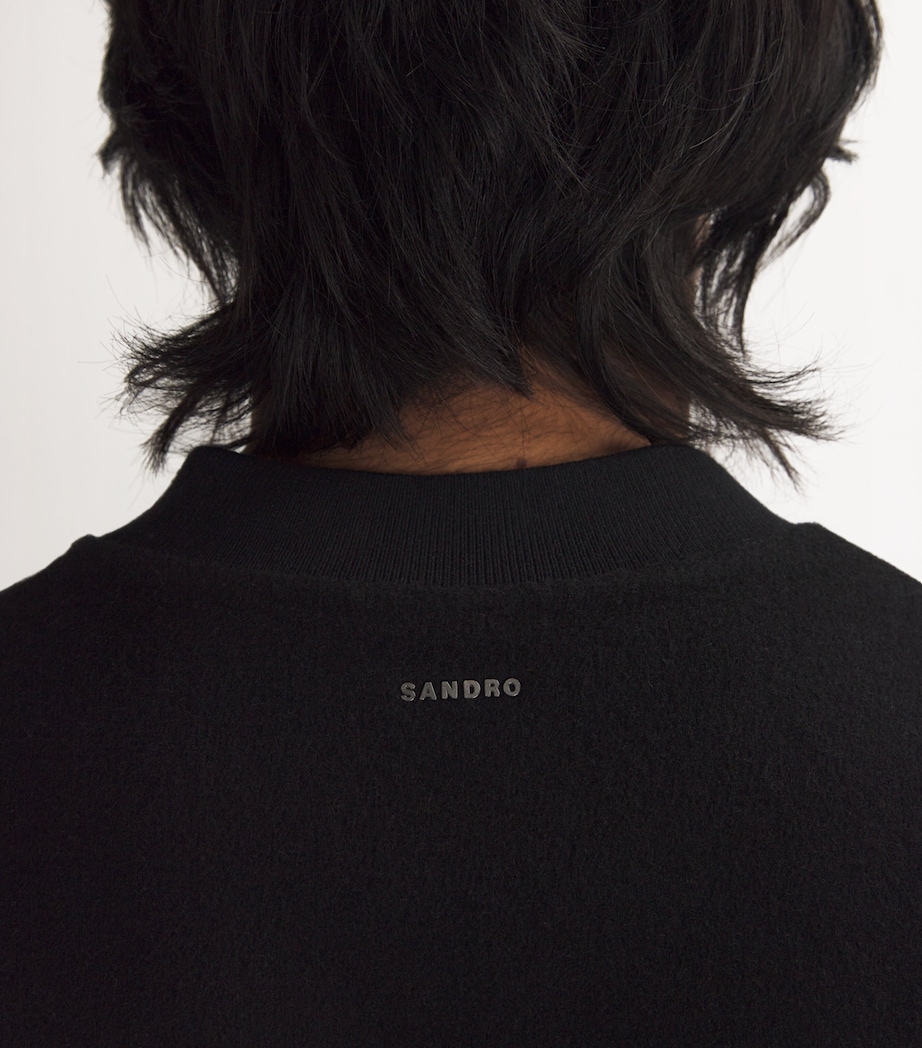 Wool-Blend Bomber Jacket BLACK Image 6