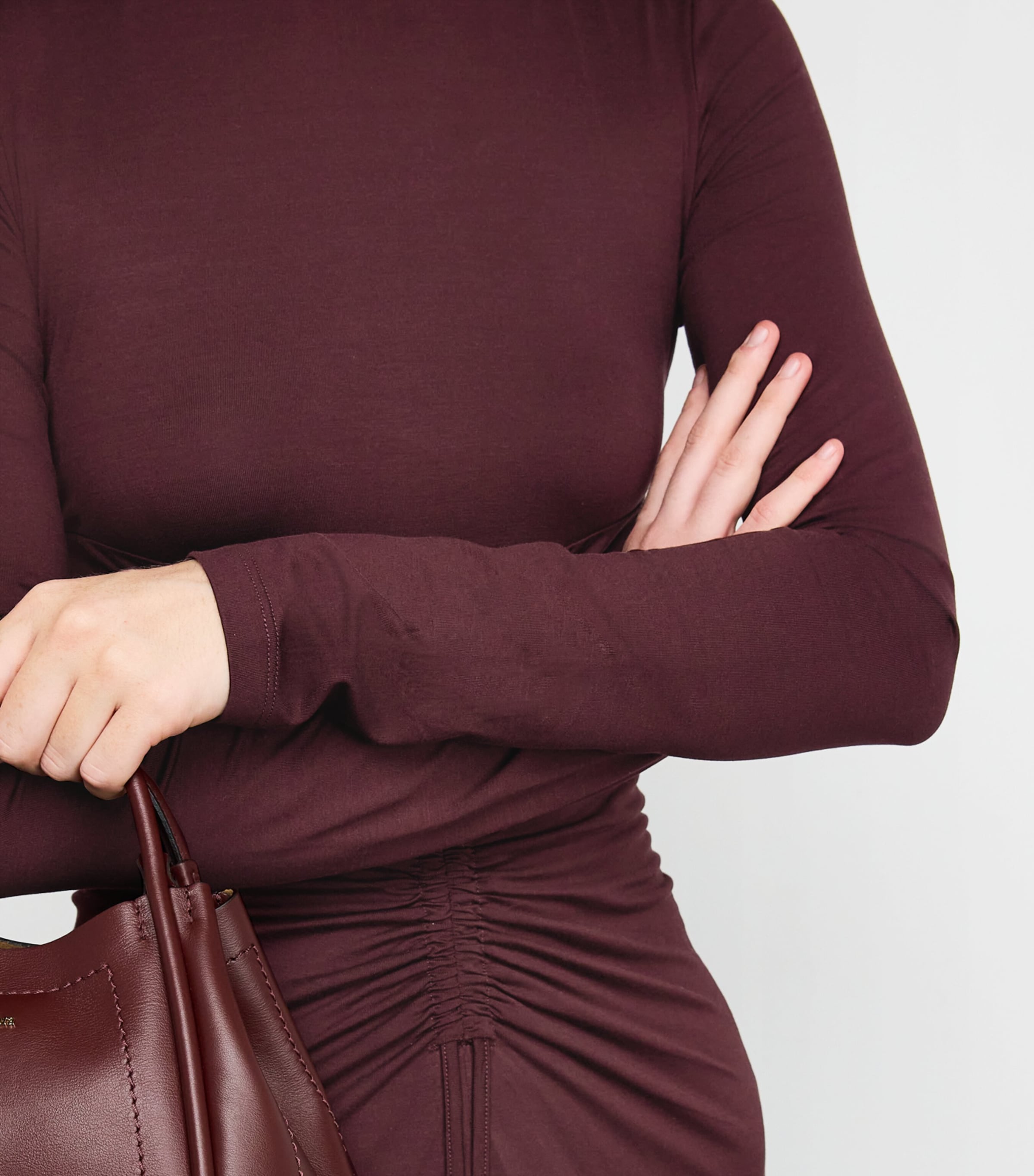 Jersey Ruched Maxi Dress CHERRY Image 4