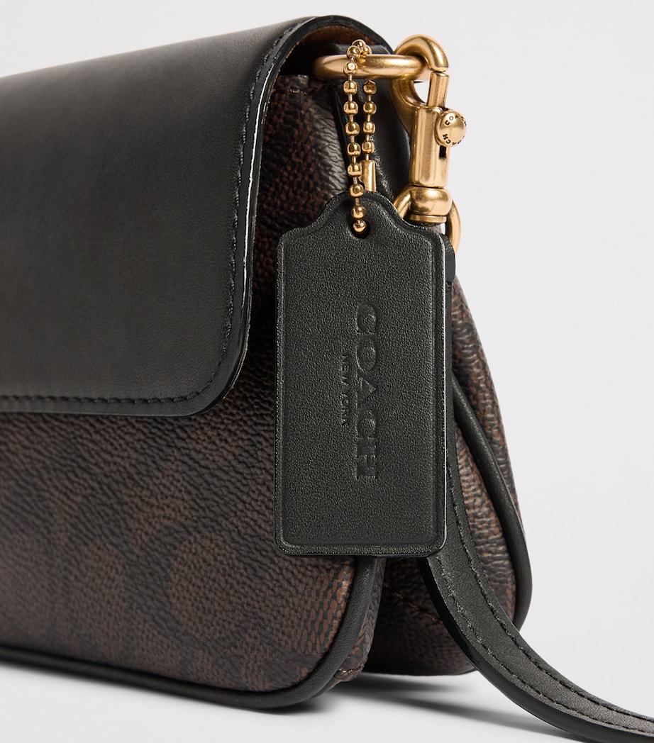 Coach Leather Jet Shoulder Bag Black Image 6