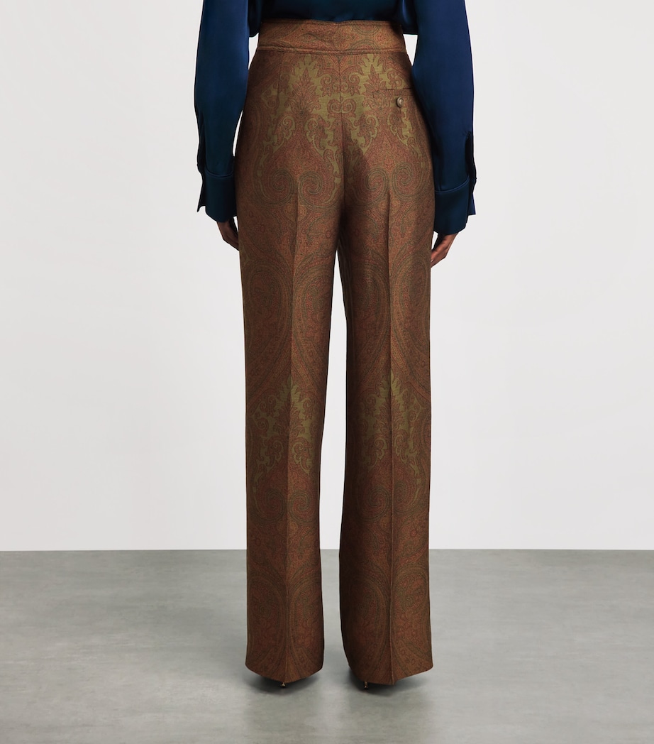 Etro Womens Paisley Jacquard Straight Trousers Multi/green Bs Image 5
