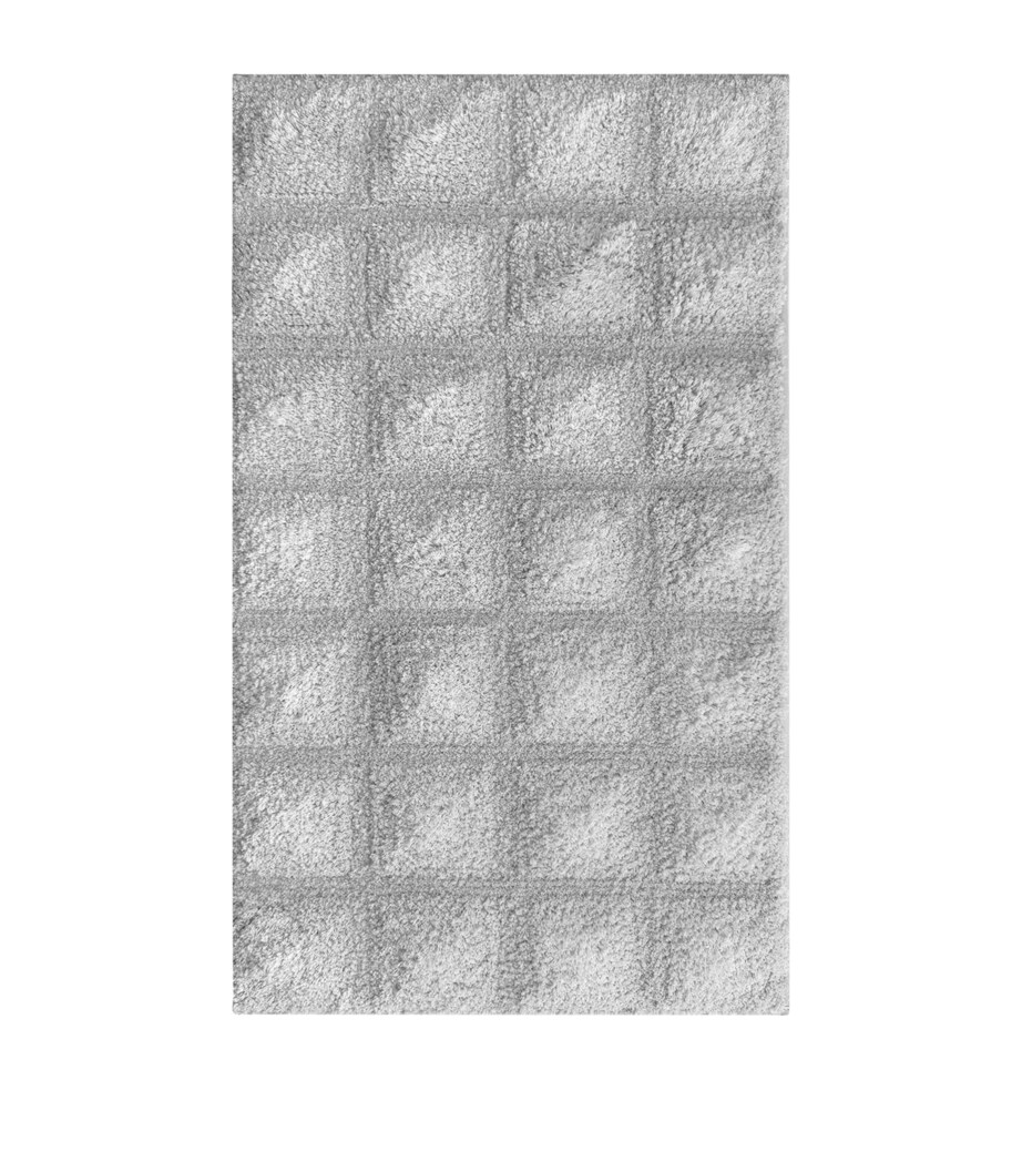 Egyptian Cotton Diamonds Bath Mat (60cm x 100cm) WHITE/CLOUD Image 1