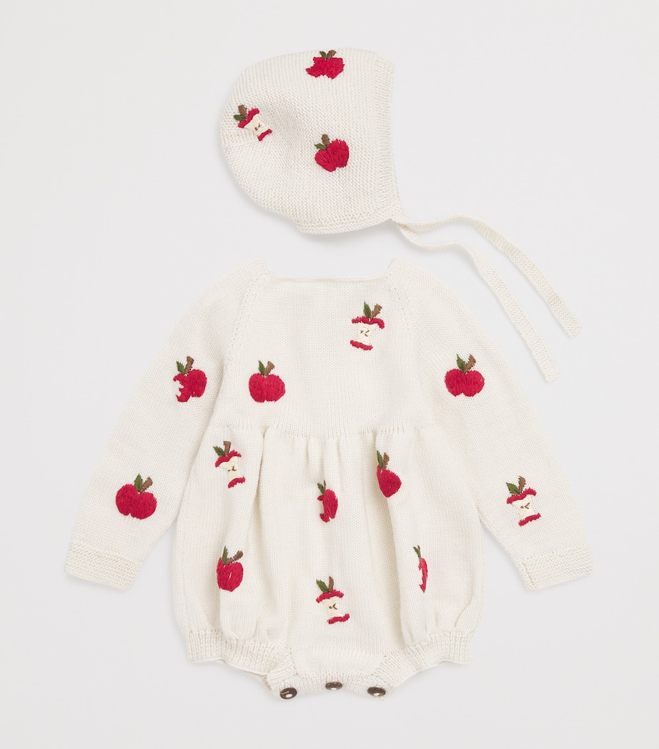 Merino Wool Apple Bodysuit (0-36 Months) CREAM WHITE Image 3