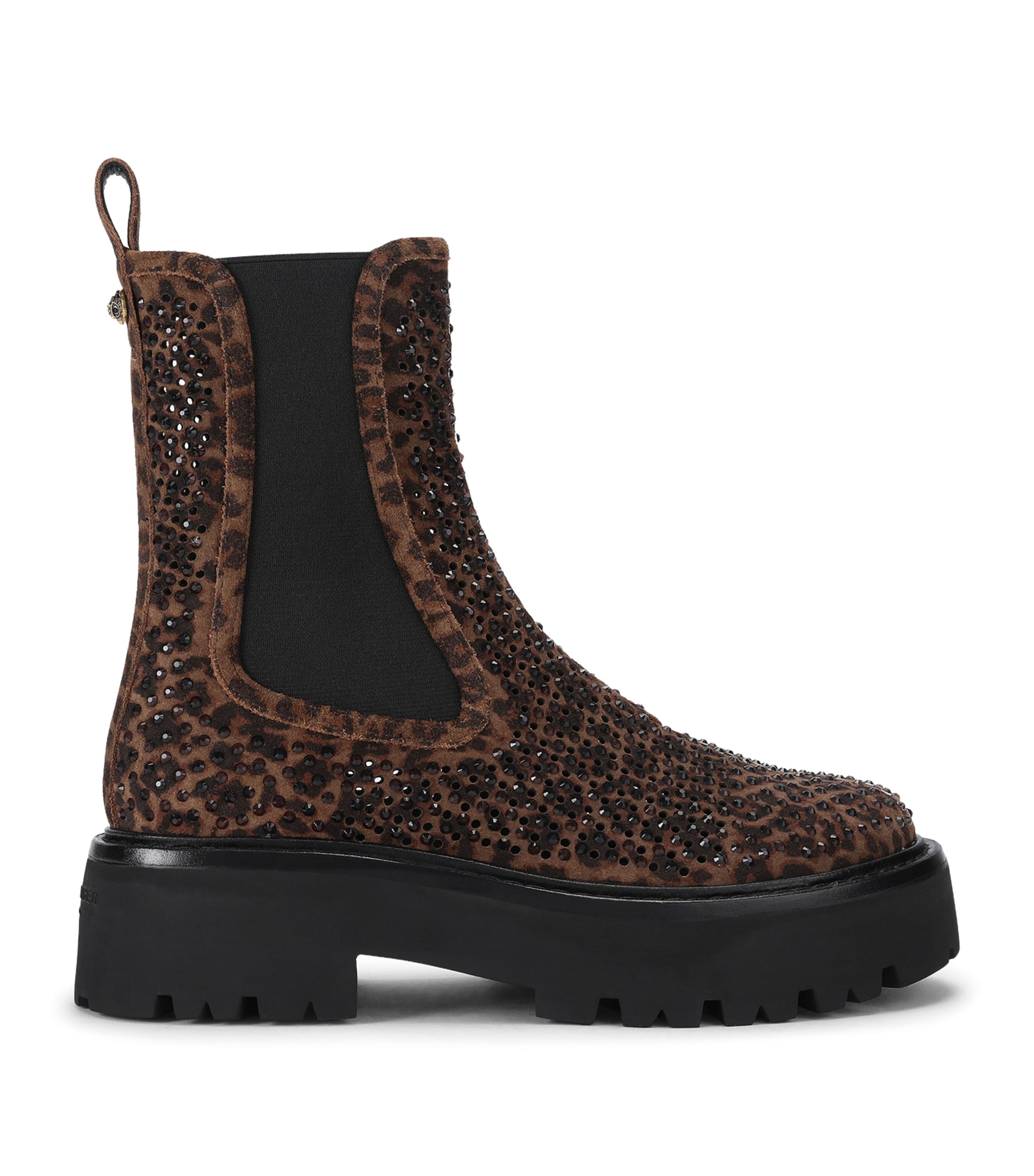 Kurt Geiger London Suede Perf Ankle Chelsea Boots In Brown