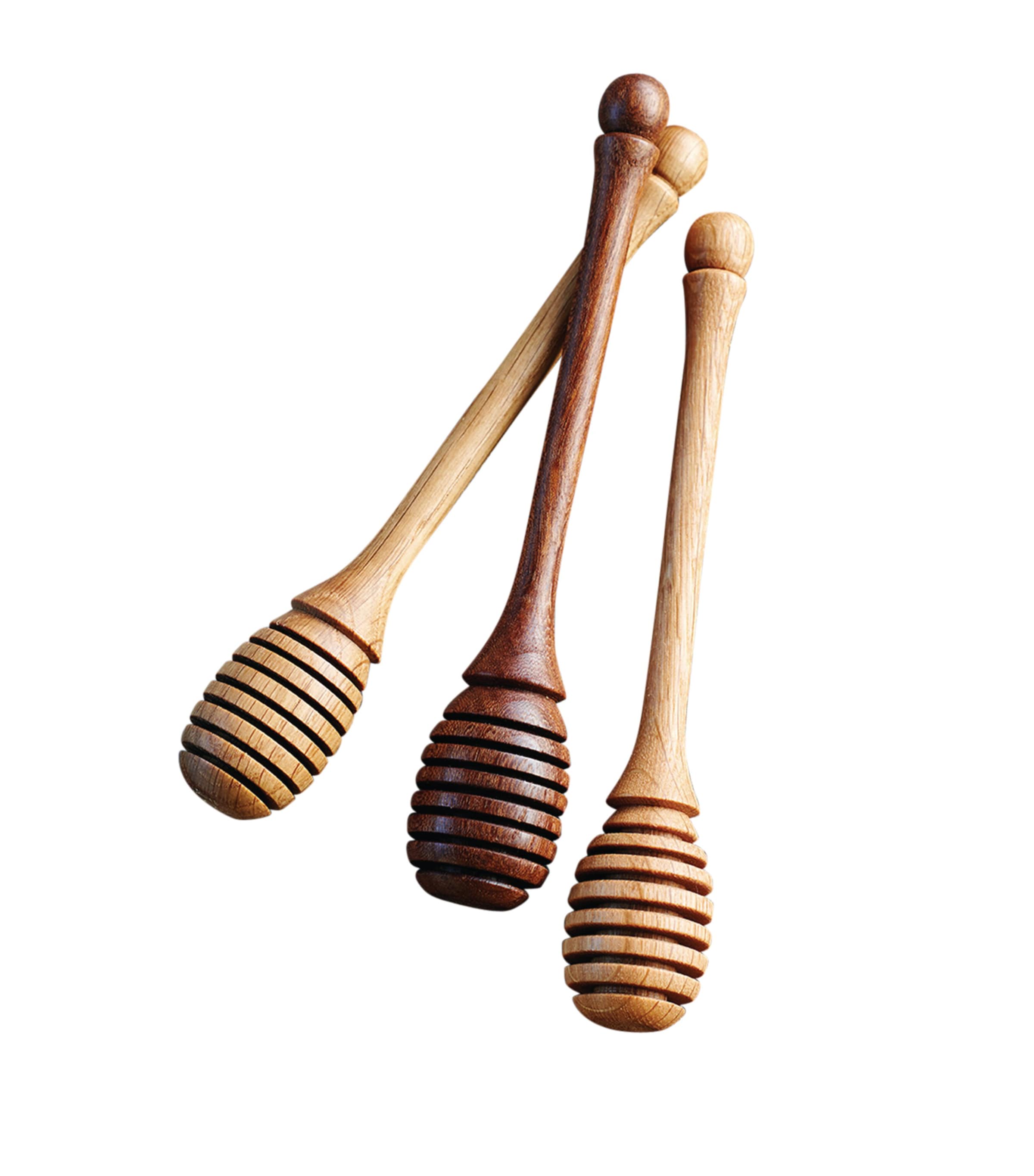 Hand-Turned Wooden Honey Dipper NO COLOUR Image 3