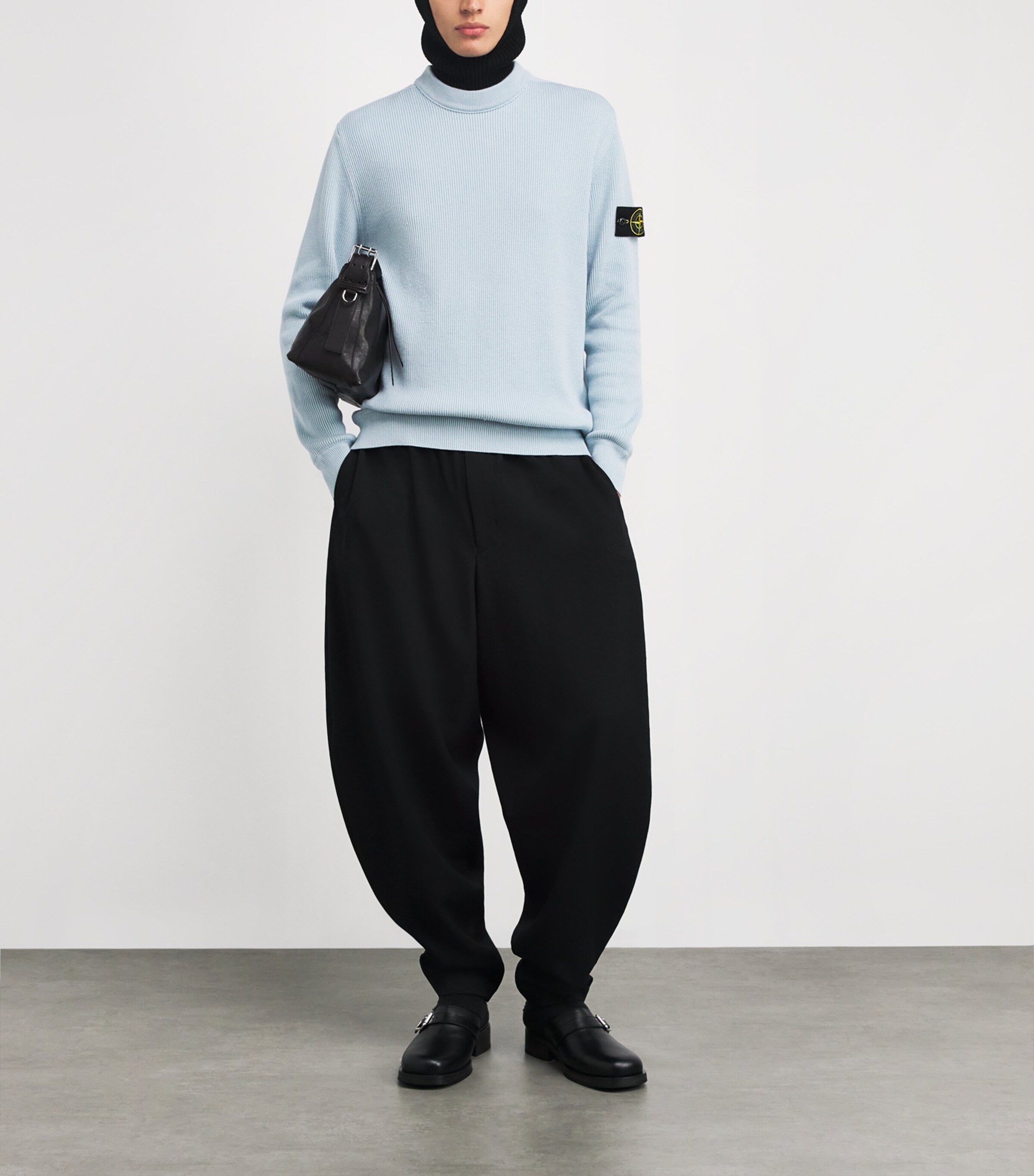 Cotton Rib-Knit Compass Sweater V0041 Image 2