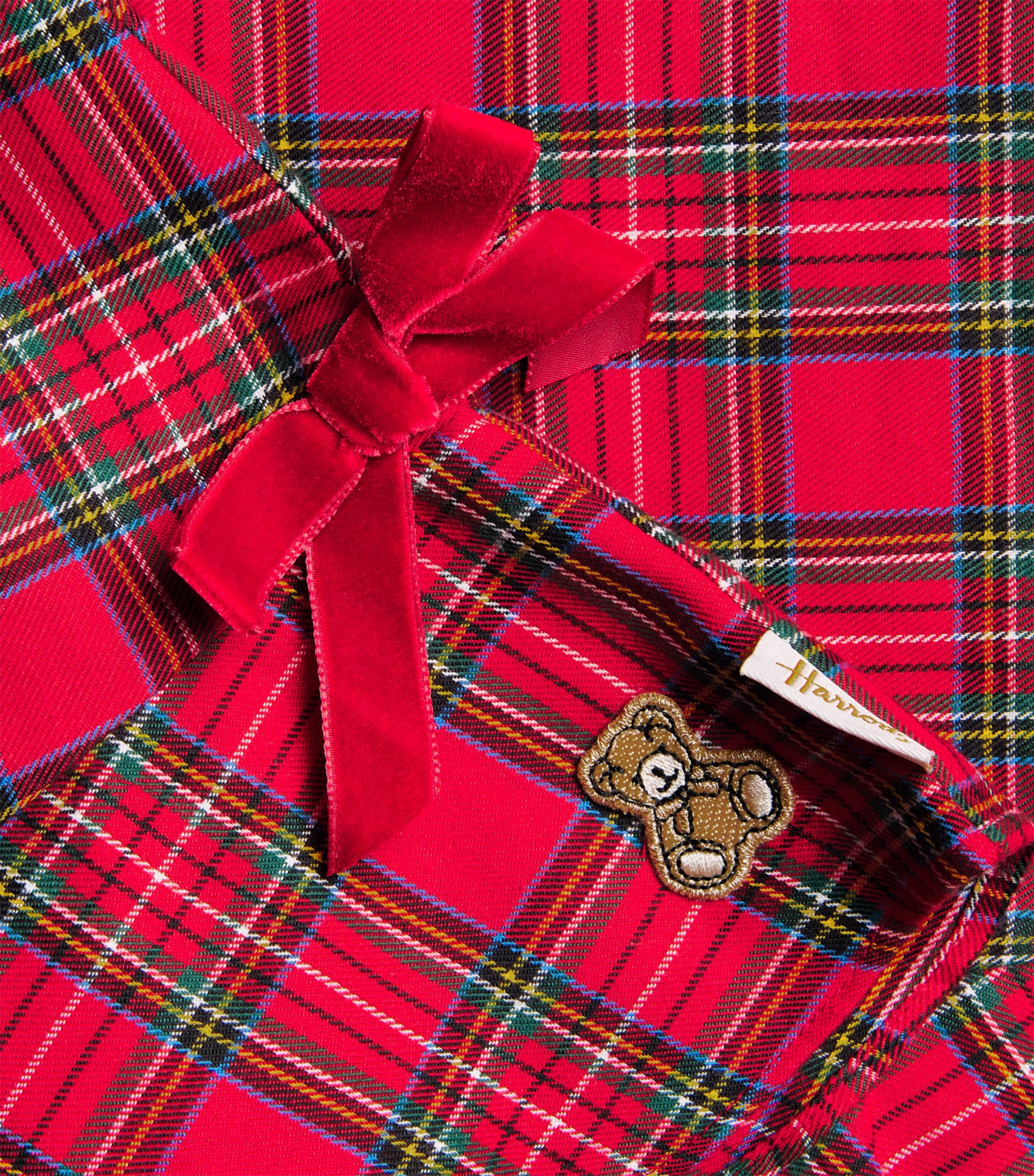 Harrods Cotton Tartan Pinafore Dress (2-8 Years) Red Image 3