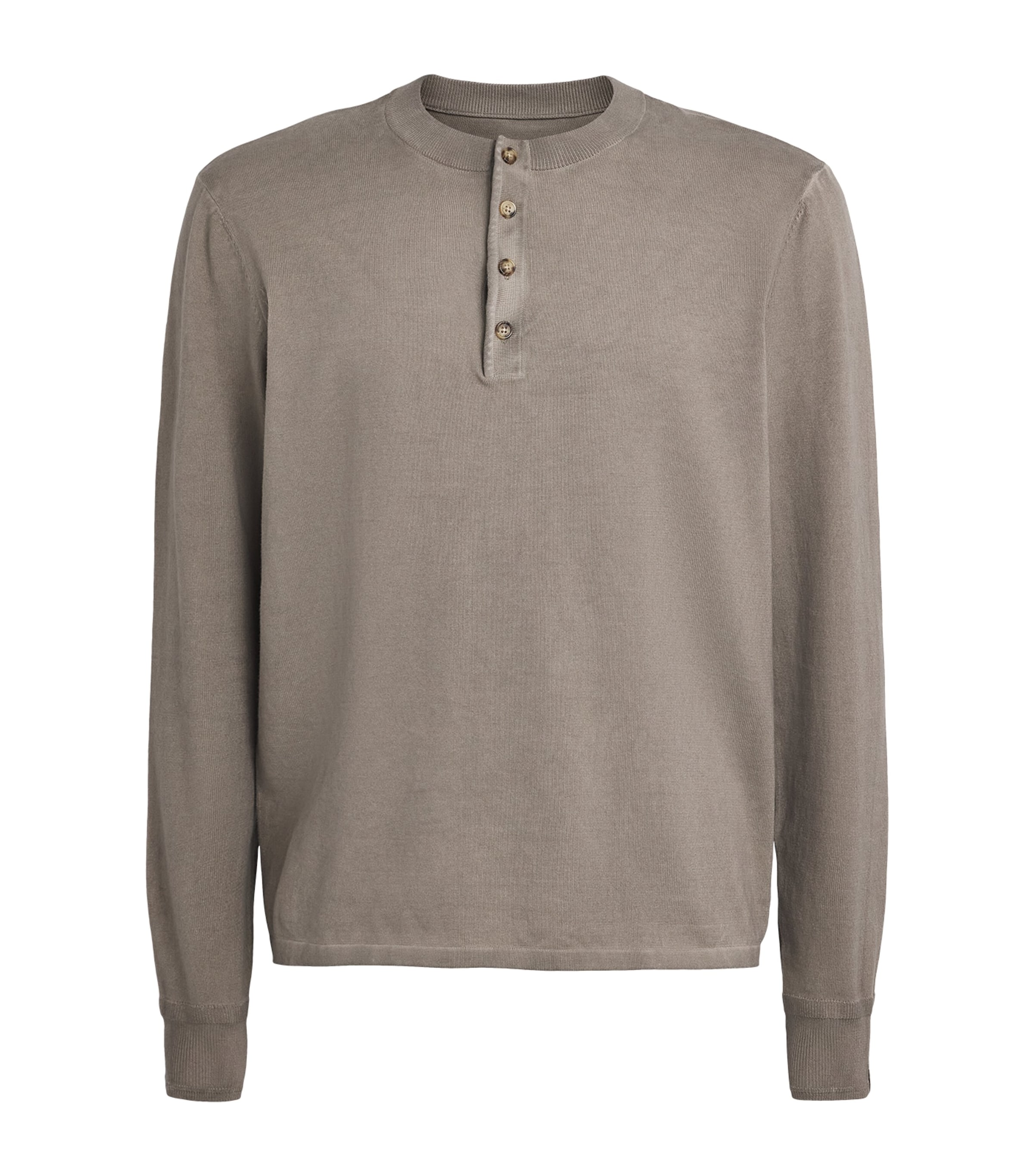 Rag & Bone Mens Supima Cotton Henley T-Shirt Gran Grey Image 1
