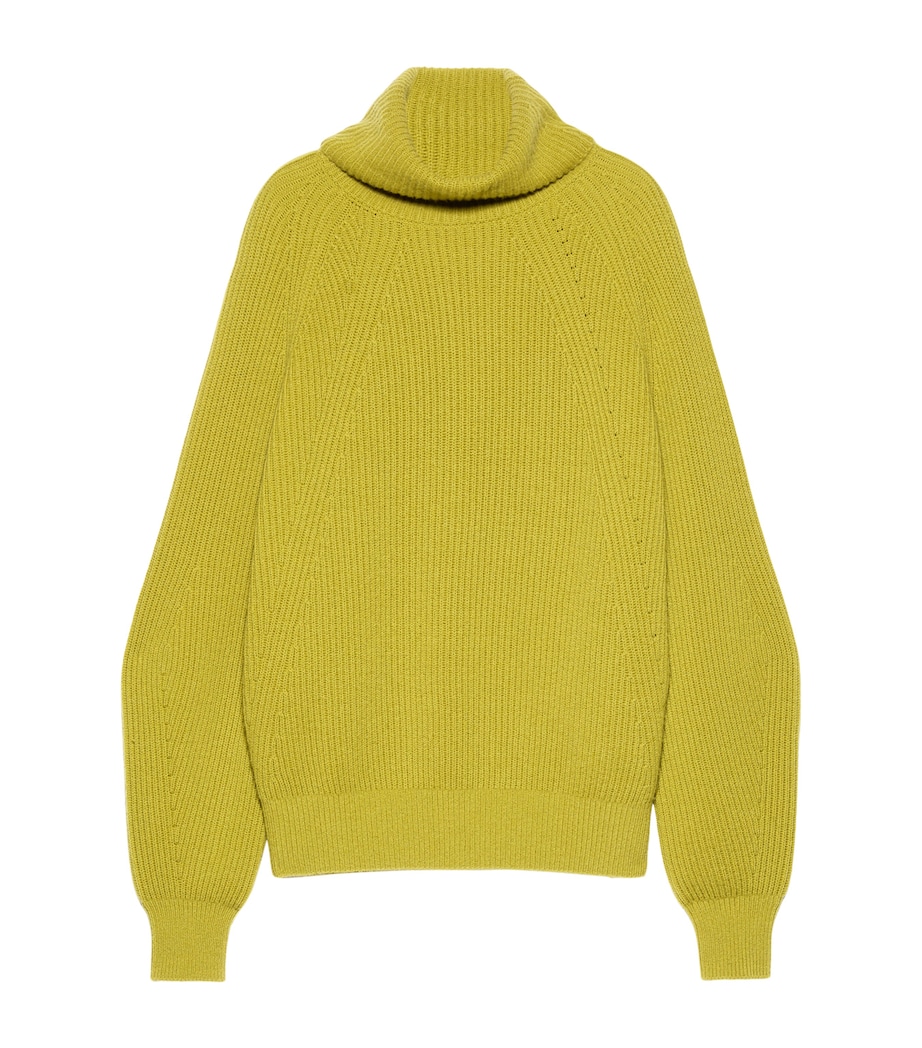 MAX&Co. Womens Wool-Cashmere Rollneck Sweater Green Image 1